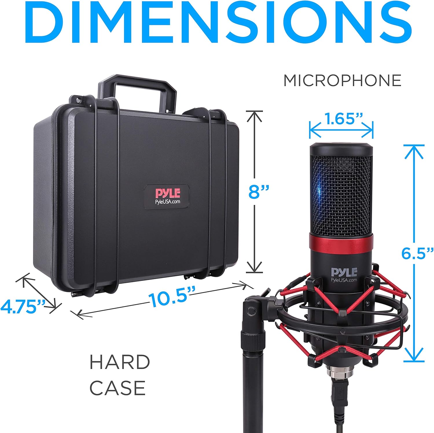 Pyle Kit de grabación de podcasts de micrófono USB, micrófono de condensador cardioide de audio con soporte de montaje de choque y filtro pop, para