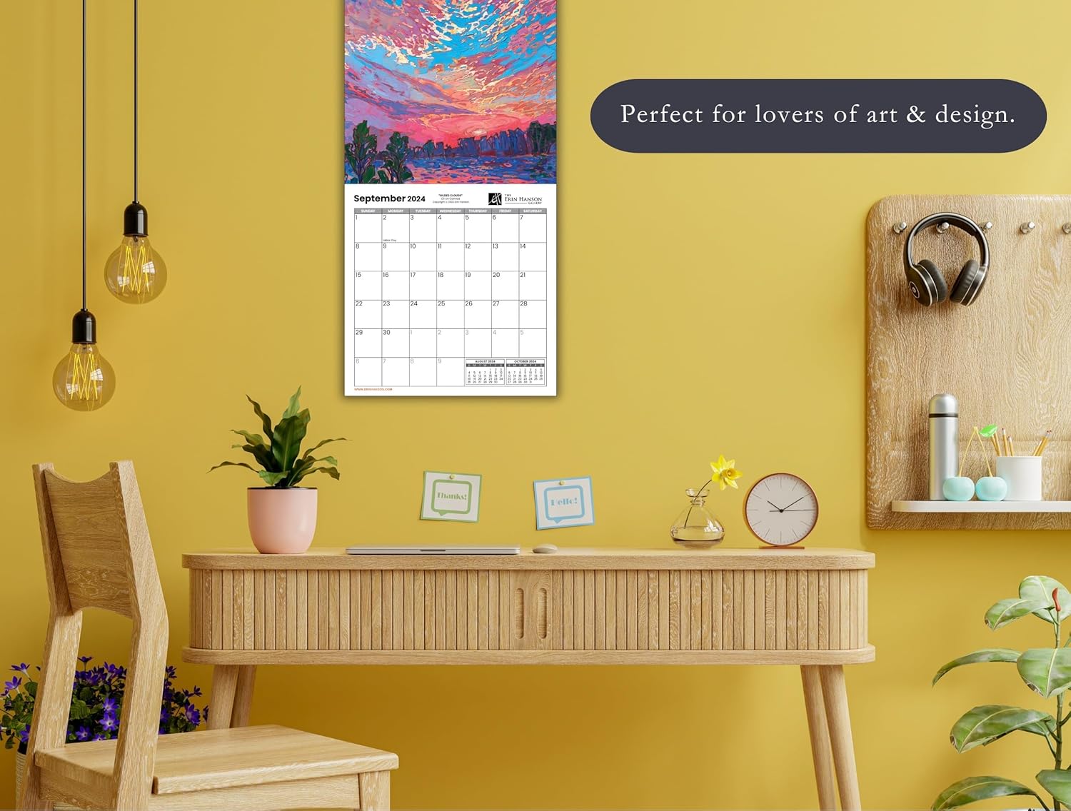 Calendario Erin Hanson 2024 de paisajes costeros de California, bellas artes, calendario de pared grande con pinturas costeras impresionistas