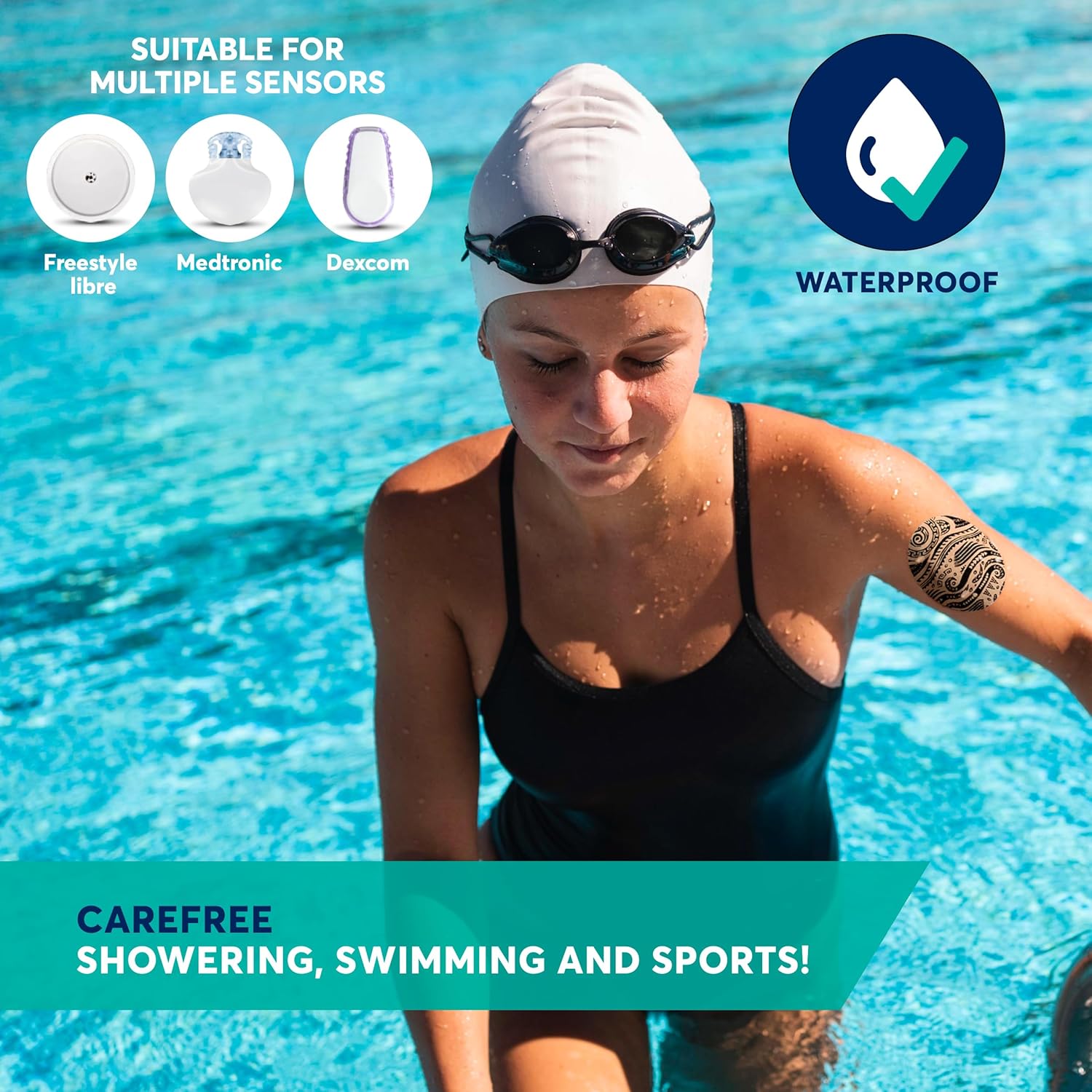 CureTape Parches – Yesos Fijadores Sensores – Yesos para Freestyle Libre, Dexcom y Medtronic Guardian Sensores – Certificado TÜV – Variantes únicas