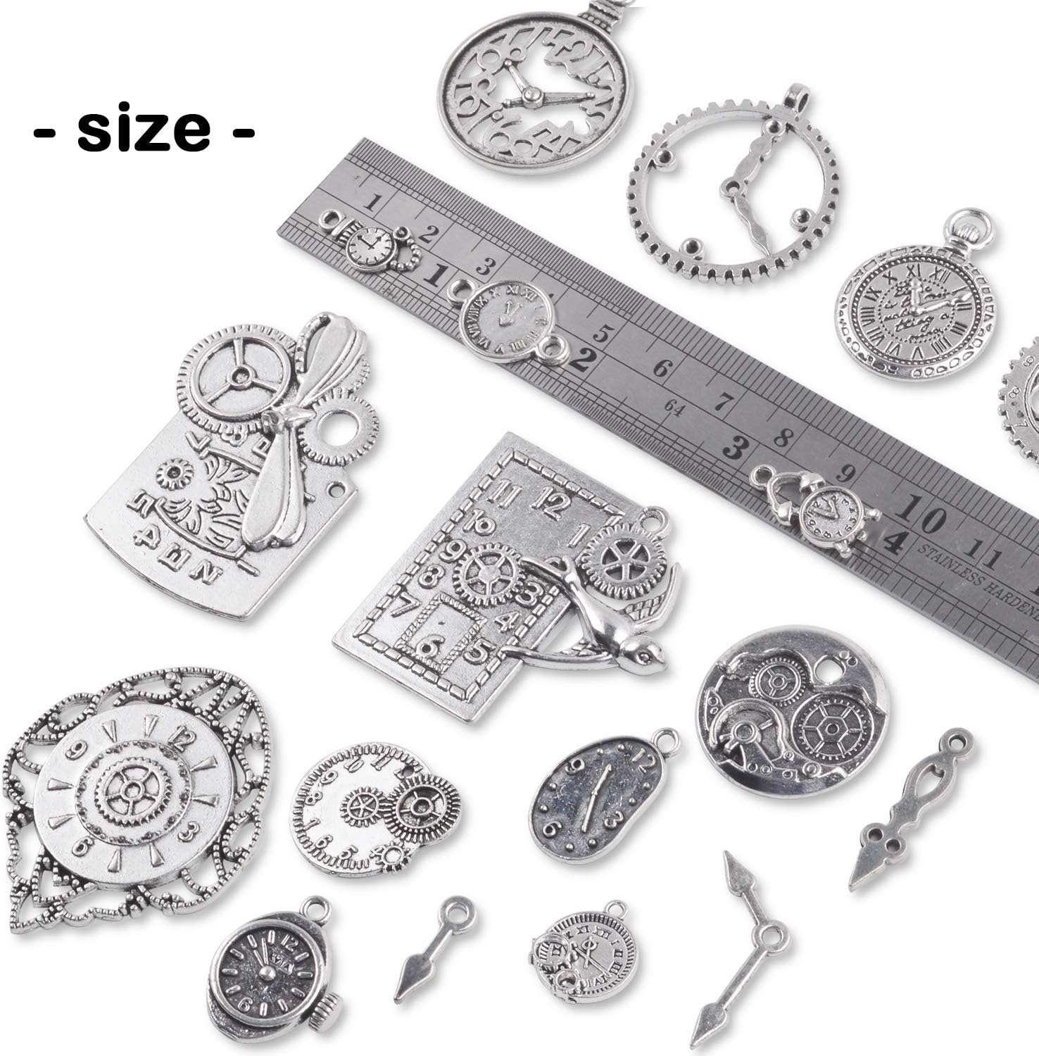 Aylifu Dije con dije de cara de reloj, 3.53 onzas, multiestilo, relojes y relojes, esfera de movimiento, engranajes, colgante steampunk, suministros