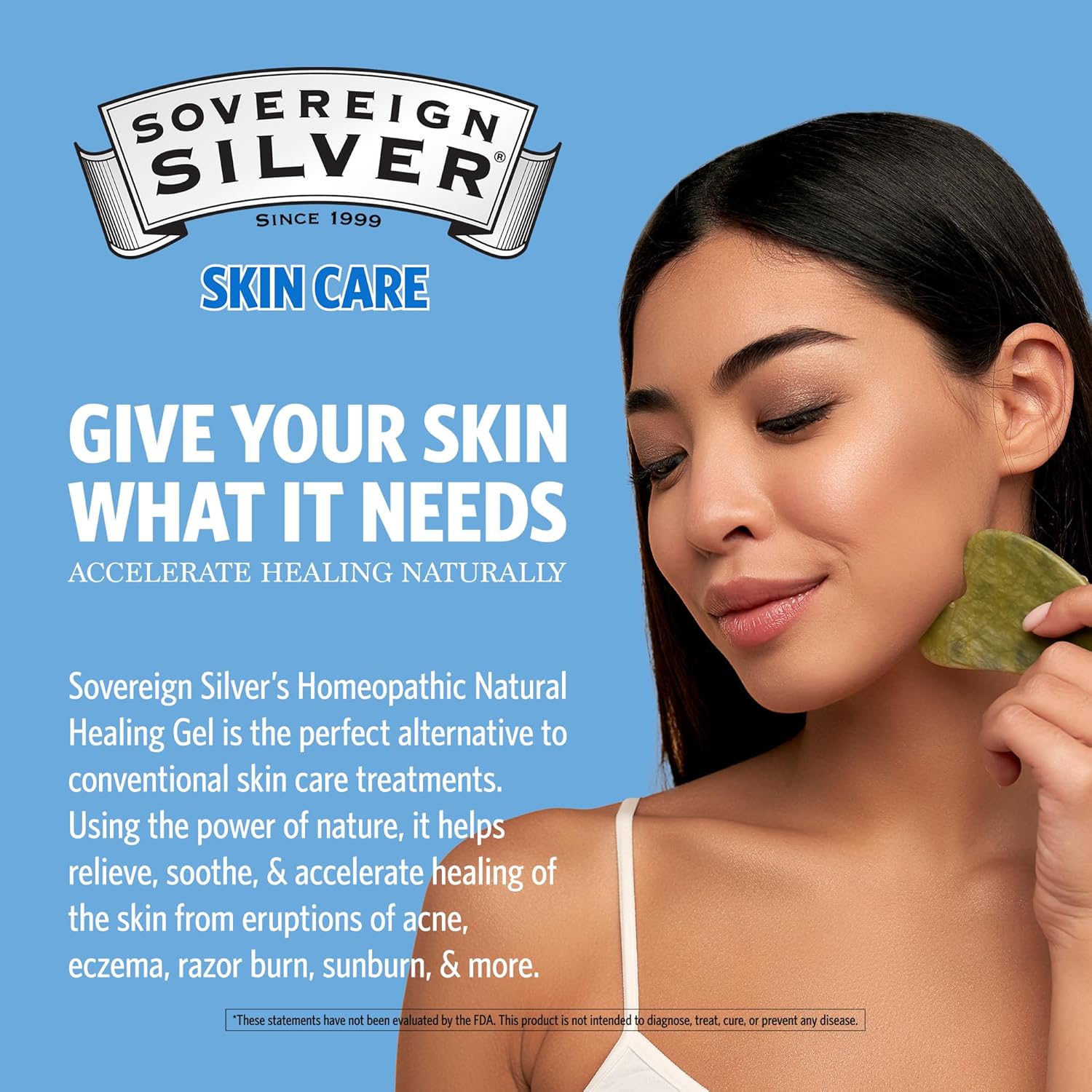 Sovereign Silver Gel curativo natural, cuidado de la piel para curar, reducir el enrojecimiento, minimizar las cicatrices del acné y aliviar la