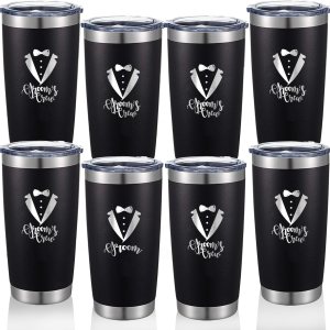 BachpartyGifts Juego de 8 vasos de viaje de acero inoxidable para padrinos de boda, regalos de despedida de soltero (tripulación de novio) BachpartyGifts Juego de 8 vasos de viaje de acero inoxidable para padrinos de boda, regalos de despedida de soltero (tripulación de novio)