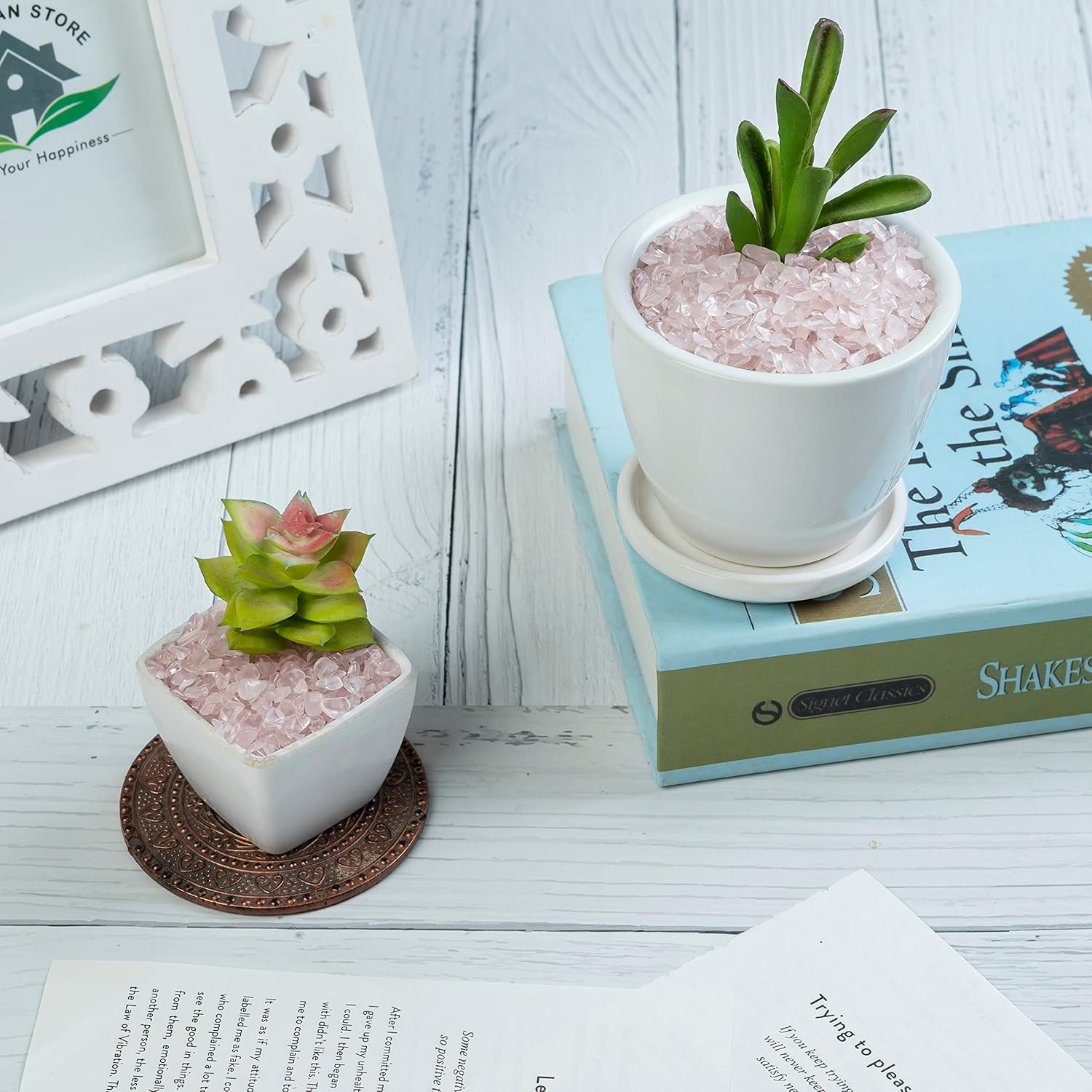 Crocon Piezas de piedras preciosas sin perforar con forma irregular para hacer joyas, plantas, florero, colección de gemas para decoración del