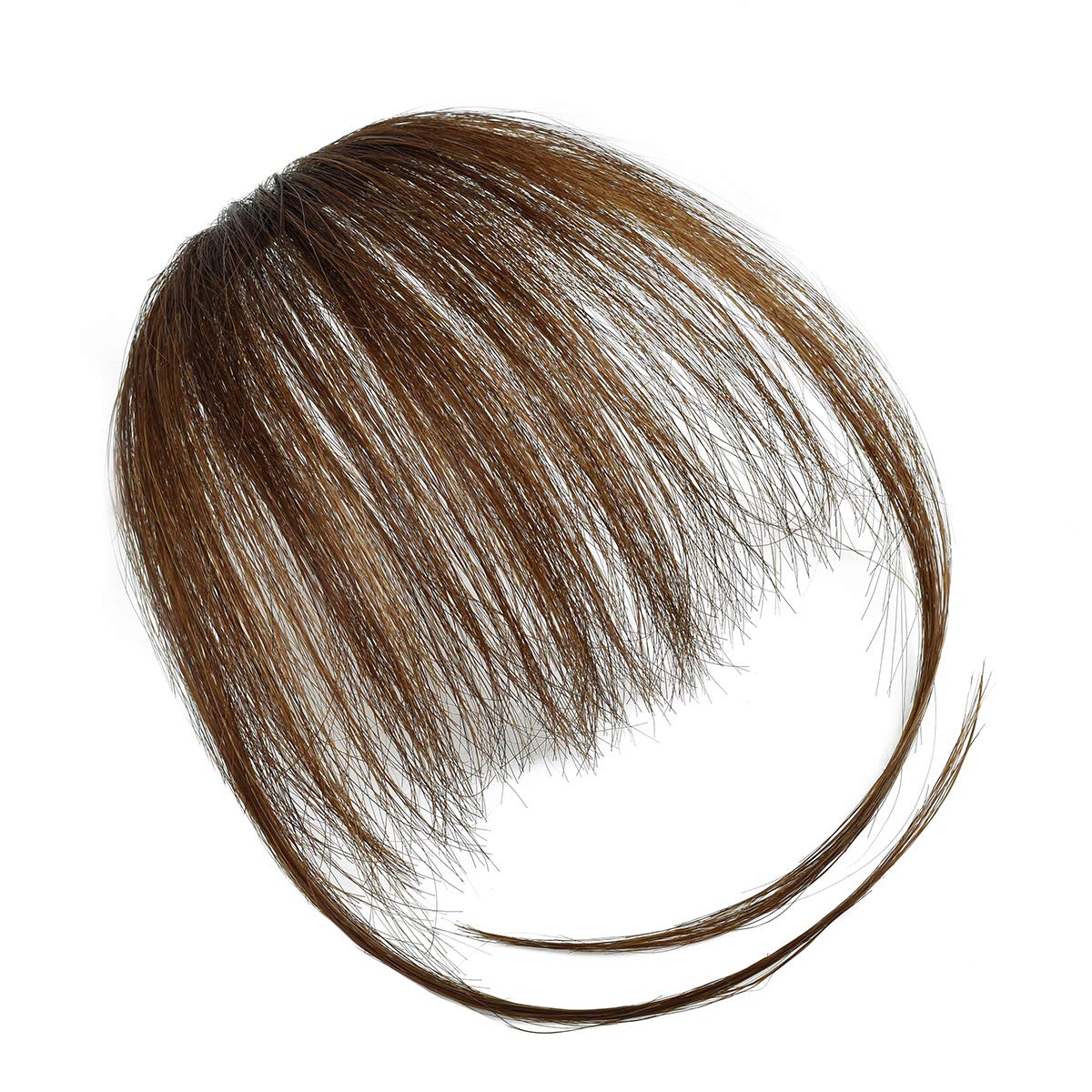 Flequillo con clip de cabello humano, extensiones de cabello humano con flecos frontales, flequillo francés con sienes