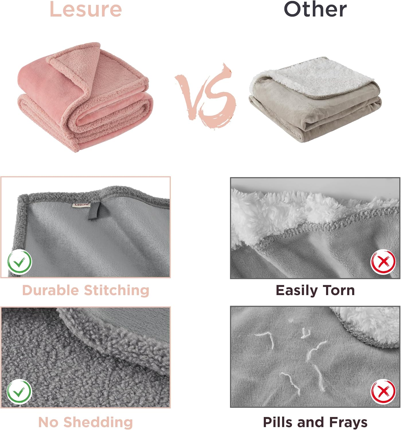 Lesure – Manta impermeable para perros Mediun, mantas lavables para mascotas reversibles para gatos con sherpa de trigo duradero de 11.64 ozm y