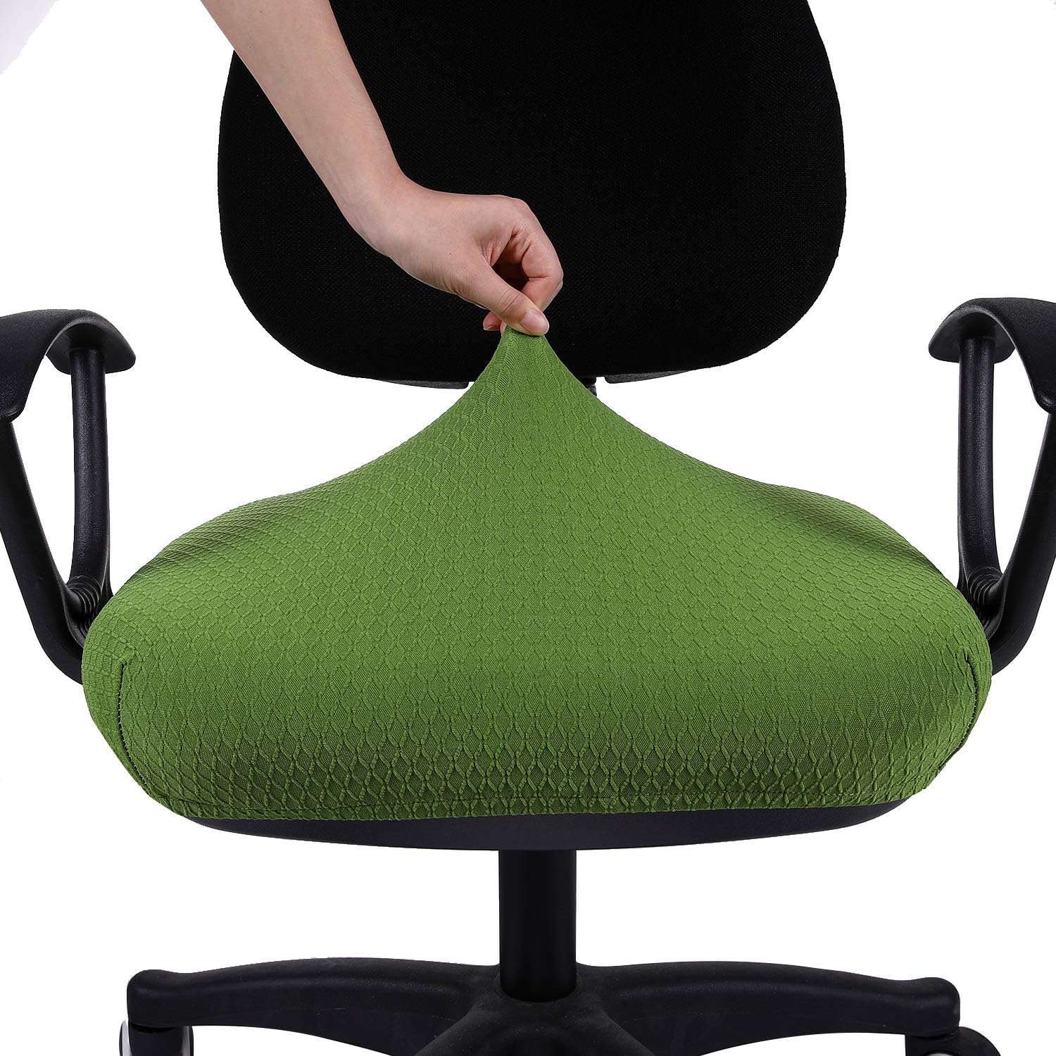Smiry – Fundas de jacquard con licra elástica, desmontables, lavables y antipolvo para asientos de oficina