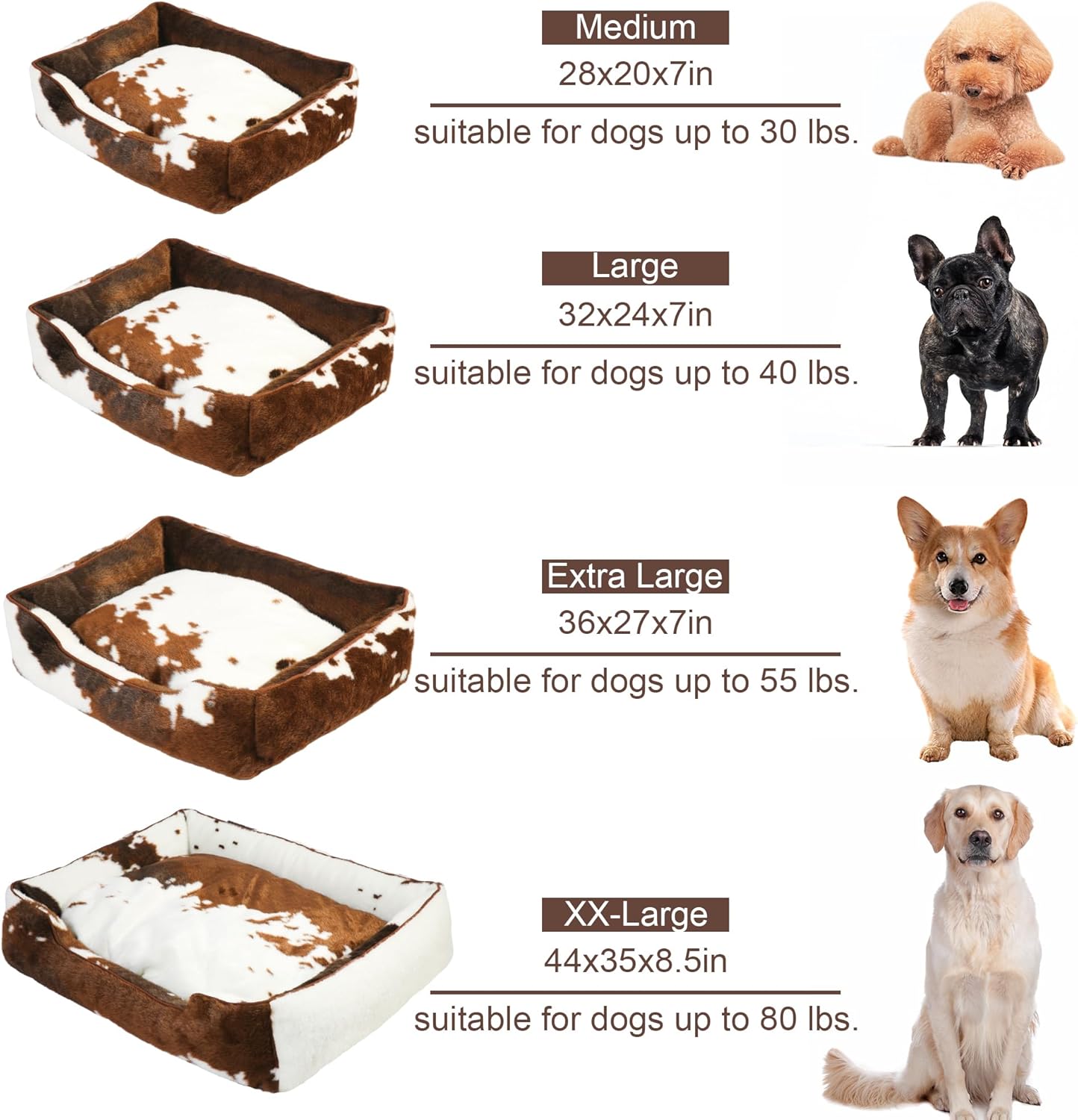 Camas para perros de piel sintética para perros grandes, cama rectangular de felpa grande para perros con funda extraíble, cama grande para perros