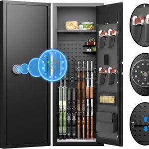 INTERGREAT Caja fuerte para pistola de rifle 10-12 para el hogar y pistolas, cajas fuertes biométricas, escopetas, casillero de huellas dactilares INTERGREAT Caja fuerte para pistola de rifle 10-12 para el hogar y pistolas, cajas fuertes biométricas, escopetas, casillero de huellas dactilares