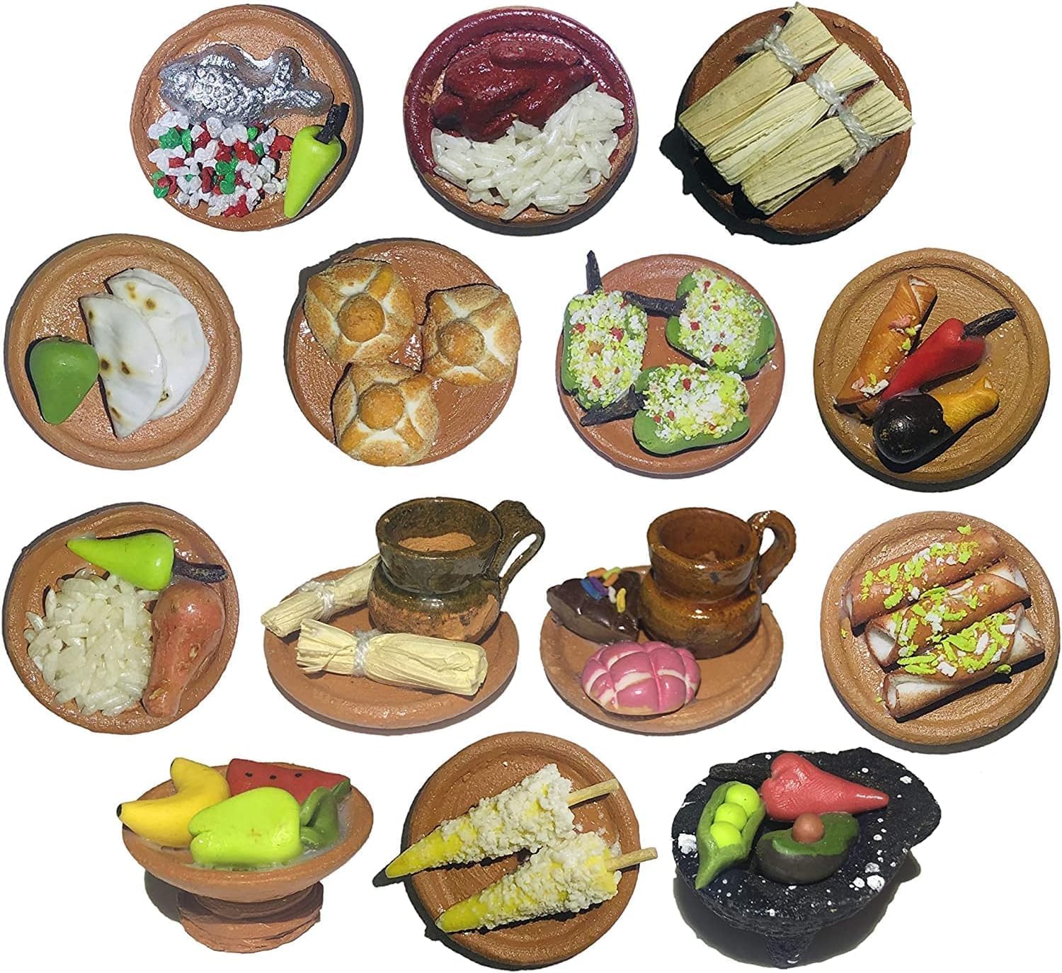 JDProvisions – Decoración de comida mexicana en miniatura para decoración del Día de los Muertos, Día de los Muertos, Ofrendas, Cinco de Mayo (20)