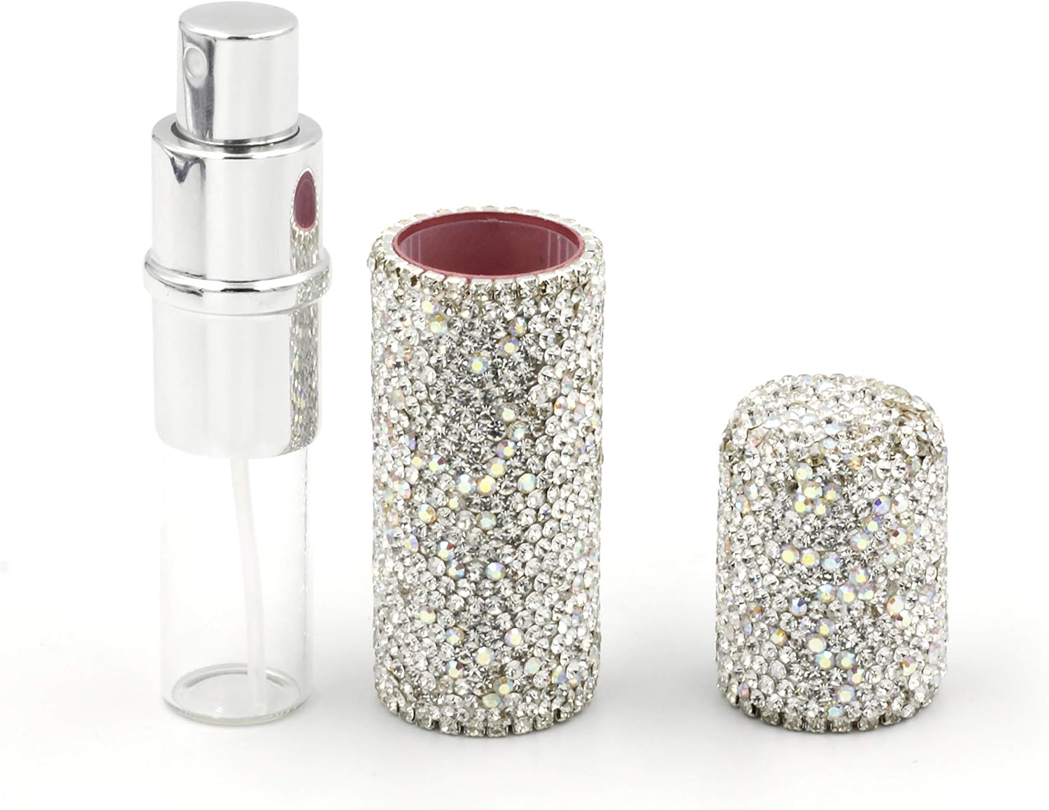 Botella de spray portátil vacía con diamantes de imitación, botella de spray de perfume cosmético botella de aceite esencial botella de perfume de