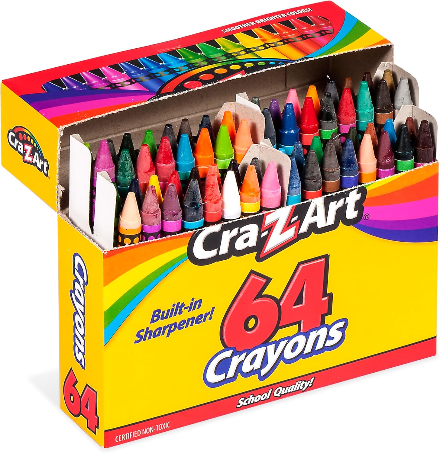 Cra-Z-Art Crayones de colores, 64 colores surtidos, 64 unidades (10202WM16)