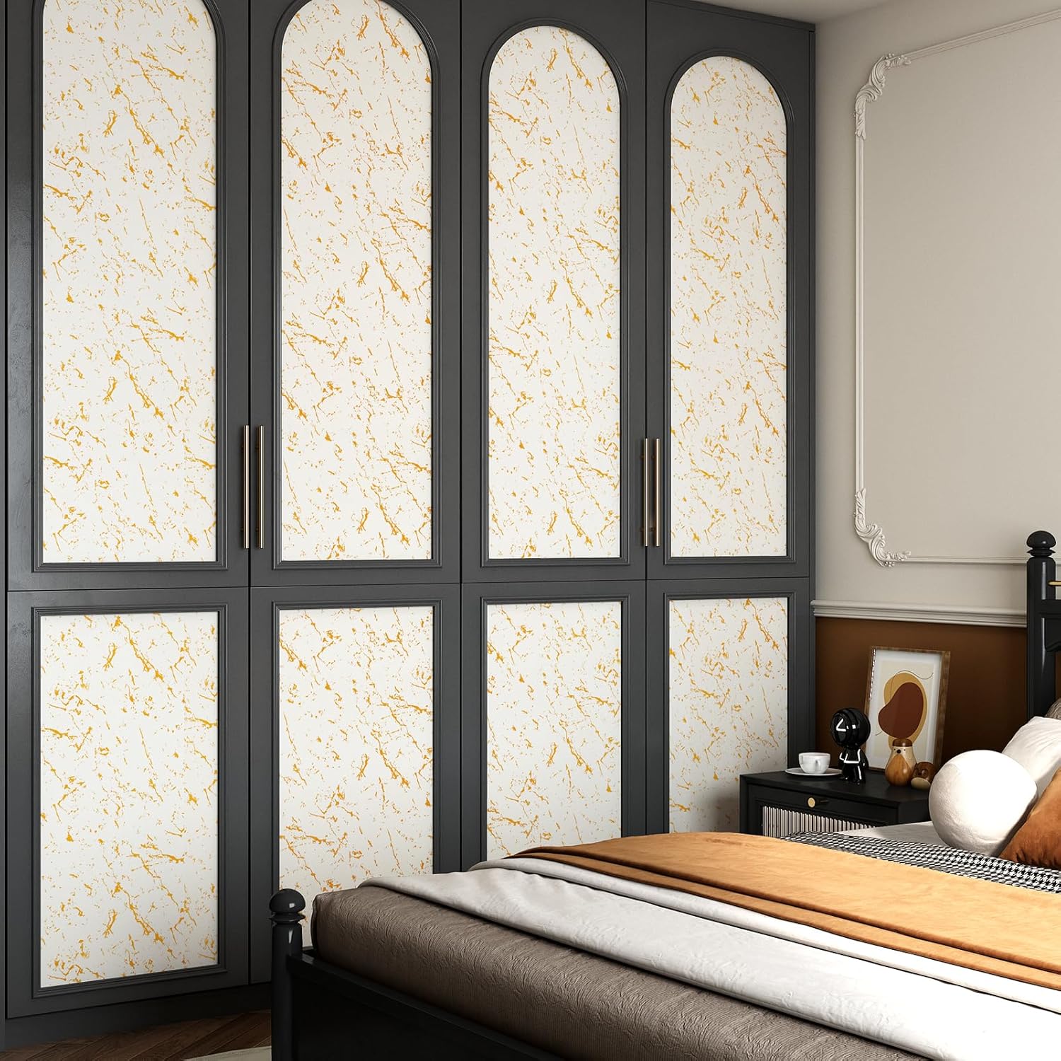 YENHOME Papel de contacto de mármol de lujo de 30 x 118 pulgadas para encimeras, papel de contacto decorativo autoadhesivo para paredes de escritorio