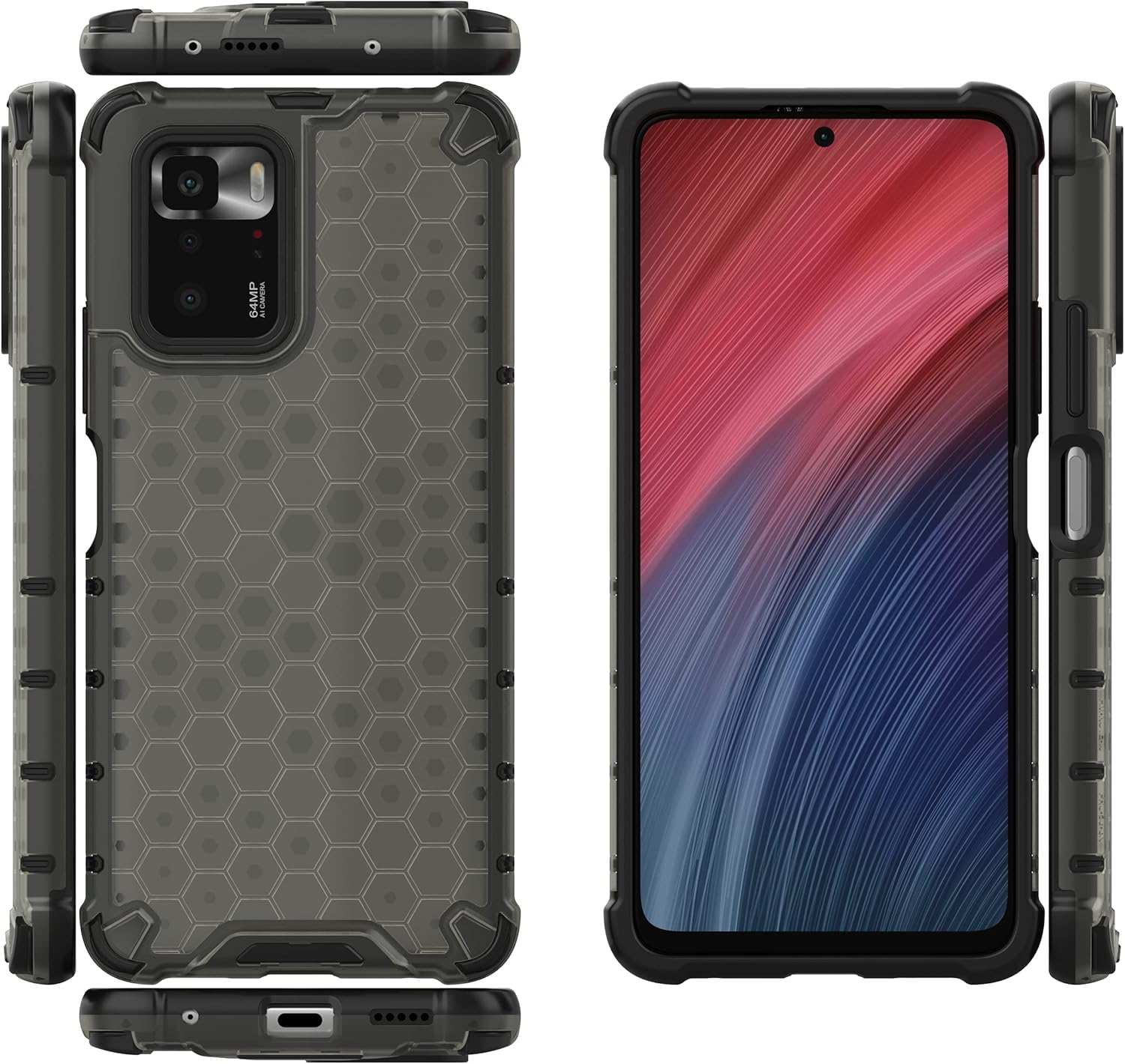 Funda para Xiaomi Poco X3 GT, Funda para Redmi Note 10 Pro (China) 5G Case 2 en 1 Funda para teléfono Negro