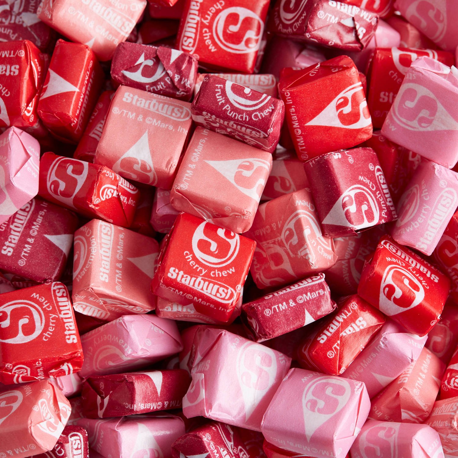 Starburst Fav – Caramelos masticables de frutas rojas, envueltos, a granel, 5 libras, fresa, ponche de frutas, sandía y cereza. Ideal para noches de