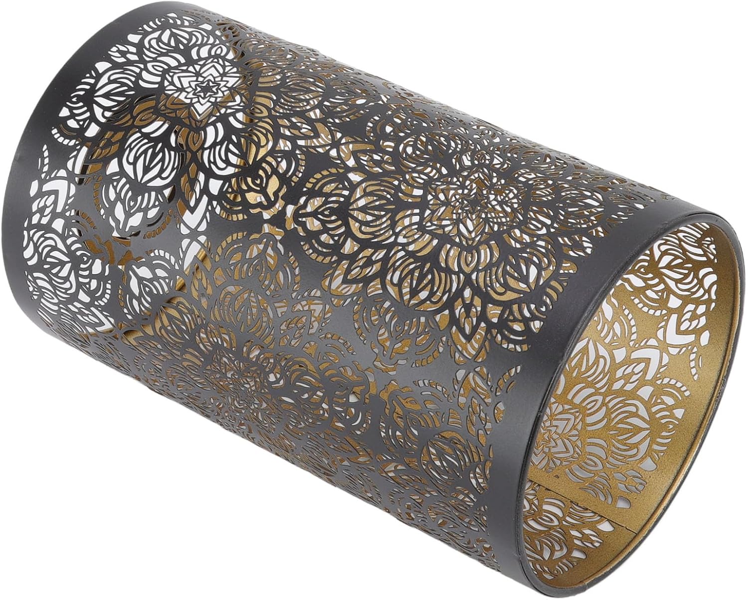 Pantalla de lámpara de metal con patrón E27, pantalla de mesa recta E26 E26Shade Ou cilíndrica hueca circular circular Inddor E27 E26 para tamaño
