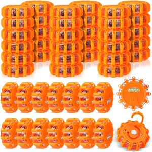 Luces LED de emergencia para carretera, luces intermitentes de advertencia, paquete de discos de baliza de seguridad en carretera a granel con base Luces LED de emergencia para carretera, luces intermitentes de advertencia, paquete de discos de baliza de seguridad en carretera a granel con base