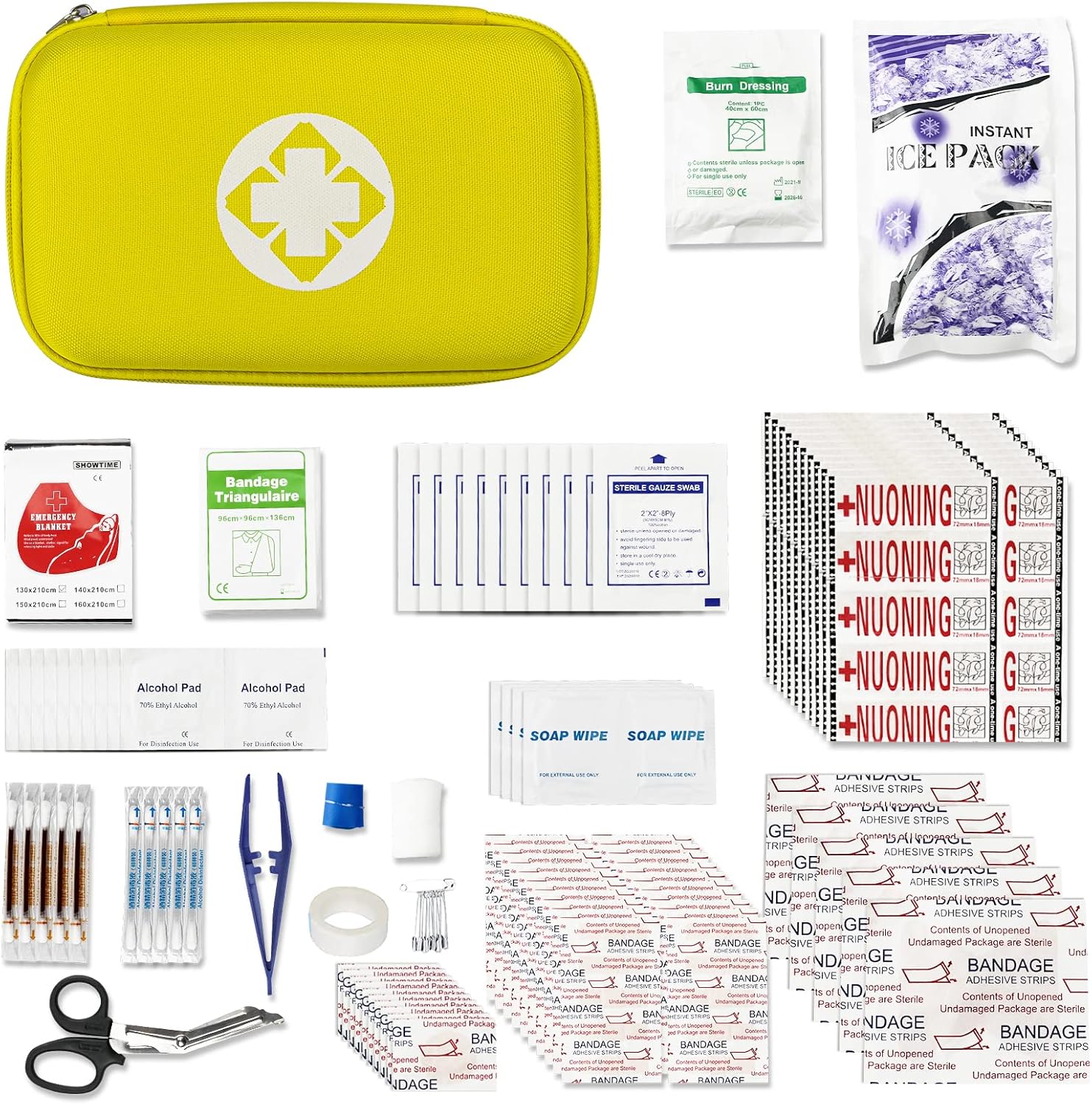 275 kits de primeros auxilios de viaje para artículos de preparación para emergencias de automóvil, kit esencial para accidentes urgentes, equipo de