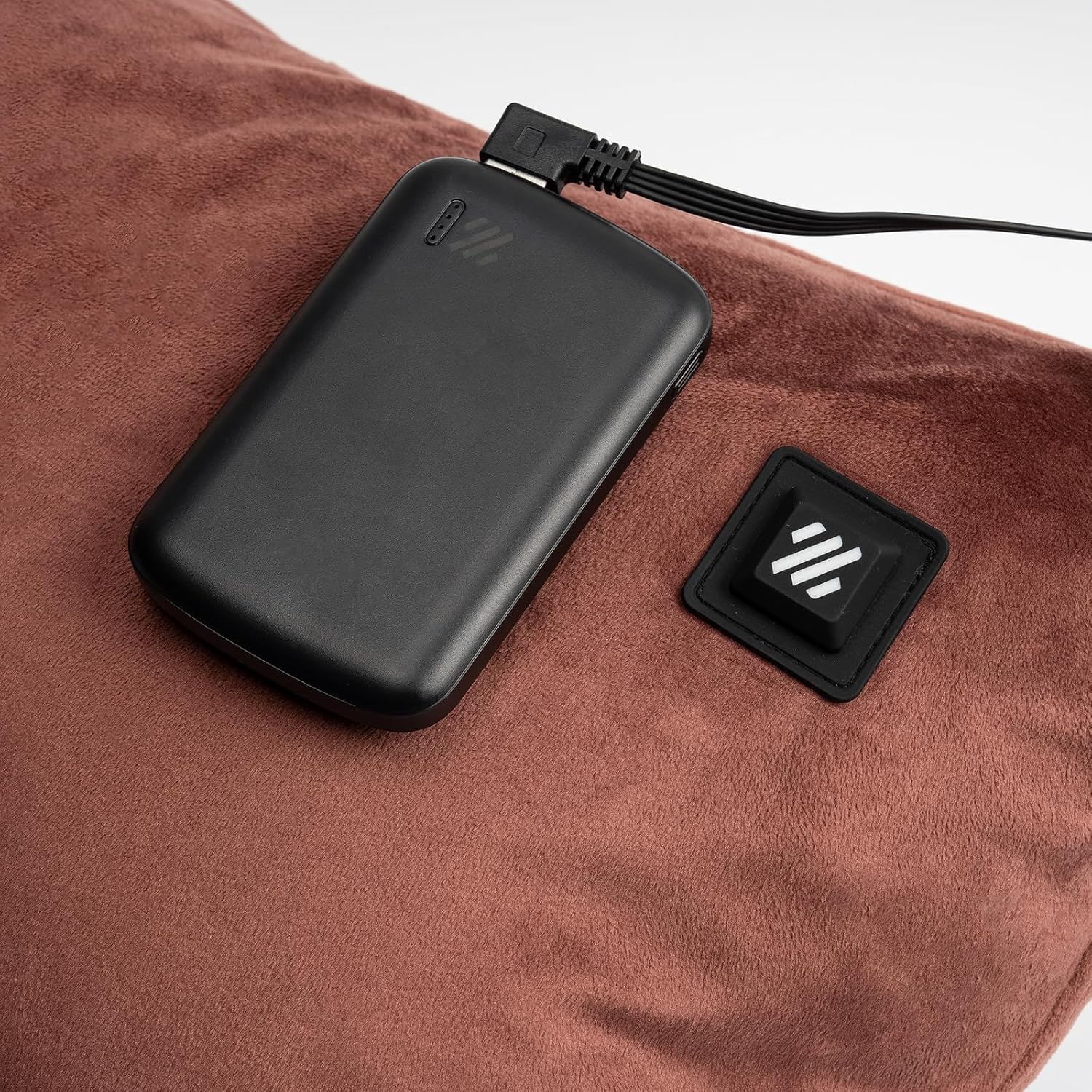 ZonLi Almohada térmica de apoyo lumbar para silla de oficina, almohada térmica USB para aliviar el dolor, almohada térmica de terciopelo holandés