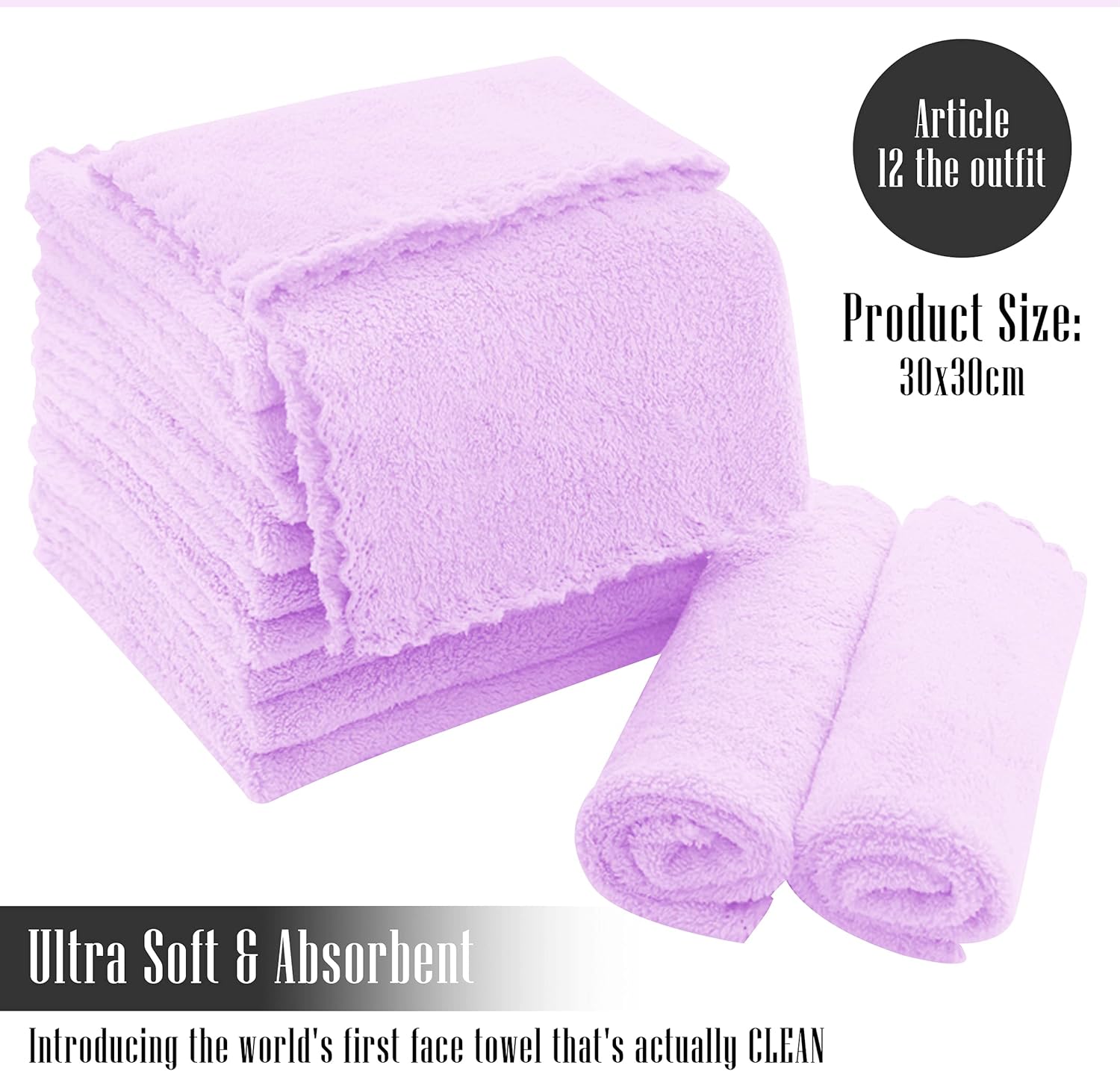 Juego de 12 paños de alta calidad, secado rápido, terciopelo coral de microfibra suave altamente absorbente, ropa de lavado multiusos como baño,