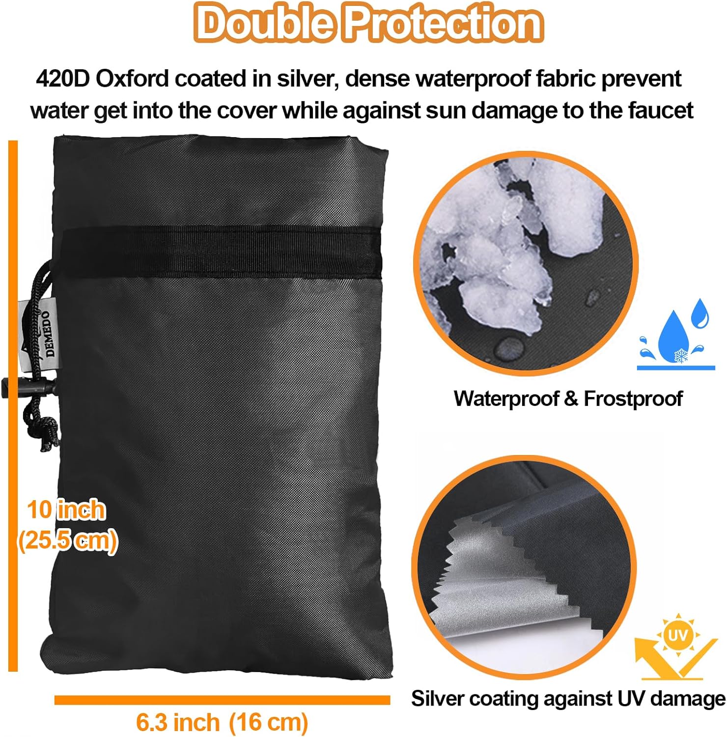 Enlarge – Cubierta de grifo para exteriores para protección contra la congelación en invierno, 3M Thinsulate, 10 pulgadas de alto x 6.3 pulgadas de