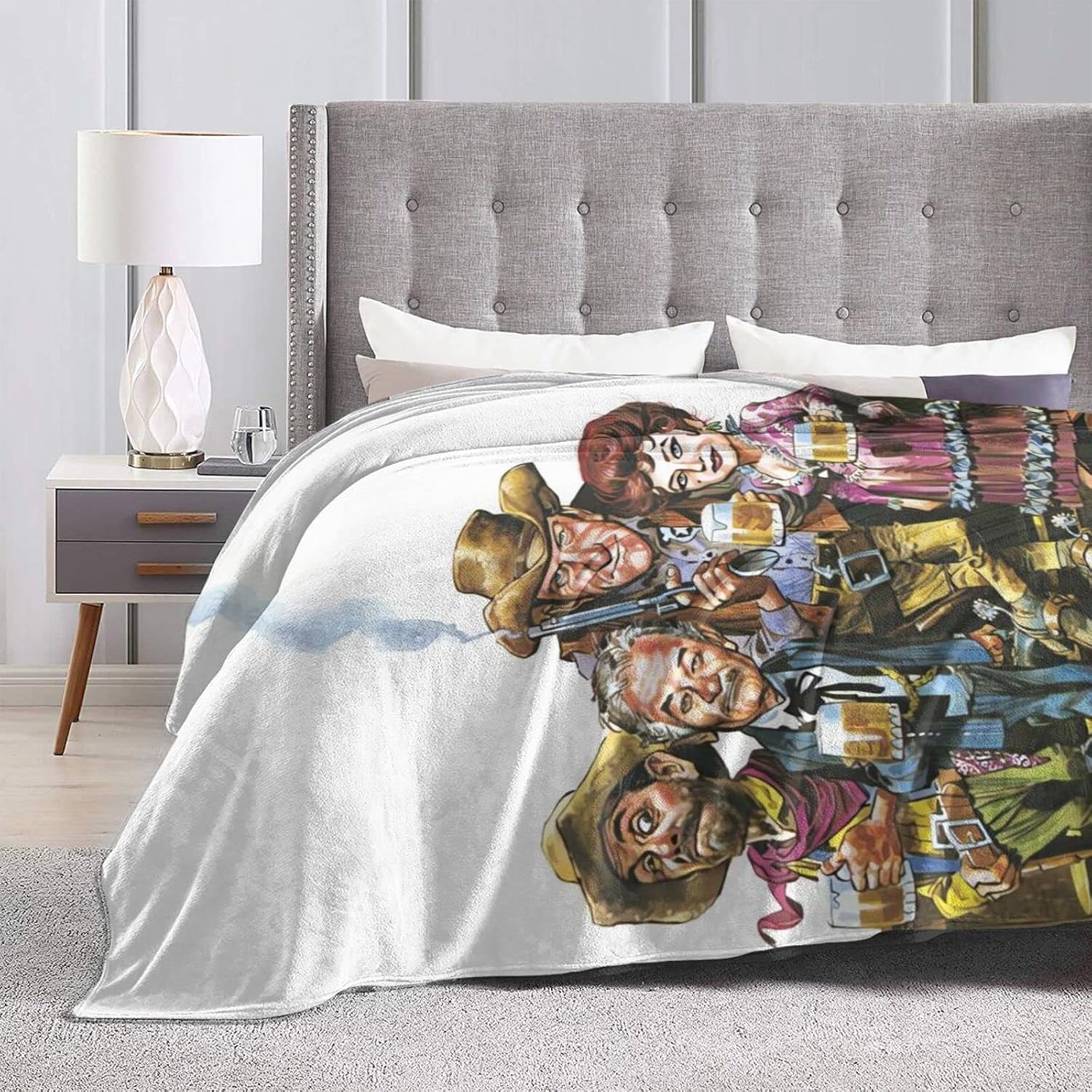 Manta de franela para sofá cama, manta para sala de estar o dormitorio, 60 x 50 pulgadas