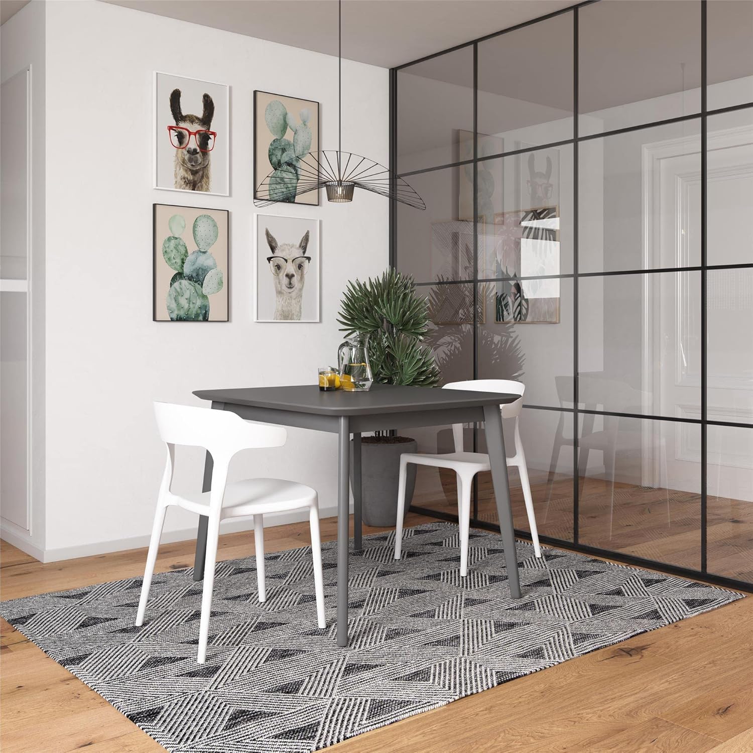 Novogratz Poolside Collection, Felix – Sillas de comedor apilables para interiores y exteriores, paquete de 2, color blanco