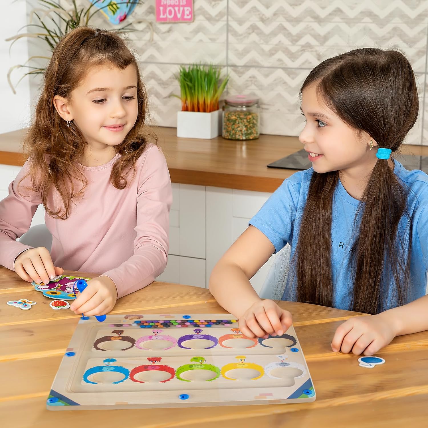 Juguetes para niños, juguetes de Navidad para niños, juguete educativo para niños, juguete magnético de madera, juguetes de clasificación de