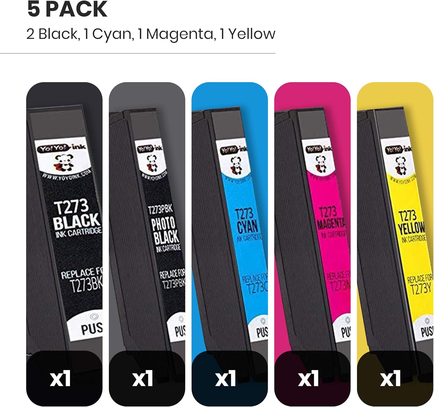 YoYoink Cartuchos de tinta remanufacturados de repuesto para Epson T273XL 273 XL (2 negros, 2 negros fotográficos, 2 cian, 2 magenta, 2 amarillos,