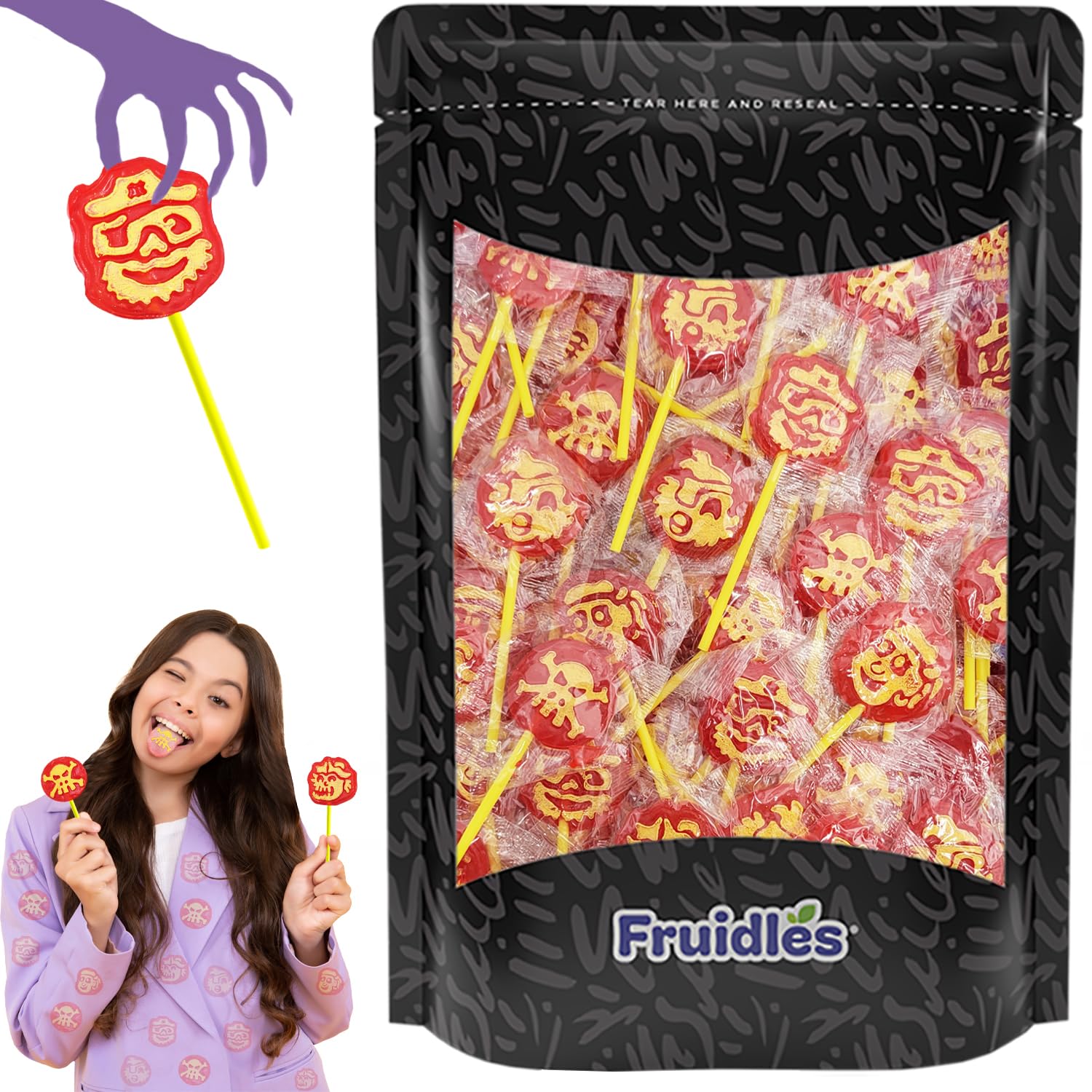 Pirata de Halloween pirata pirata chupones de caramelos, ideal para rellenos de bolsas de fiesta, envueltos individualmente (media libra)
