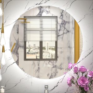 JSneijder Espejo redondo de 24 pulgadas con luces, espejo retroiluminado para baño, espejo de tocador de baño iluminado Mordern, montado en la JSneijder Espejo redondo de 24 pulgadas con luces, espejo retroiluminado para baño, espejo de tocador de baño iluminado Mordern, montado en la