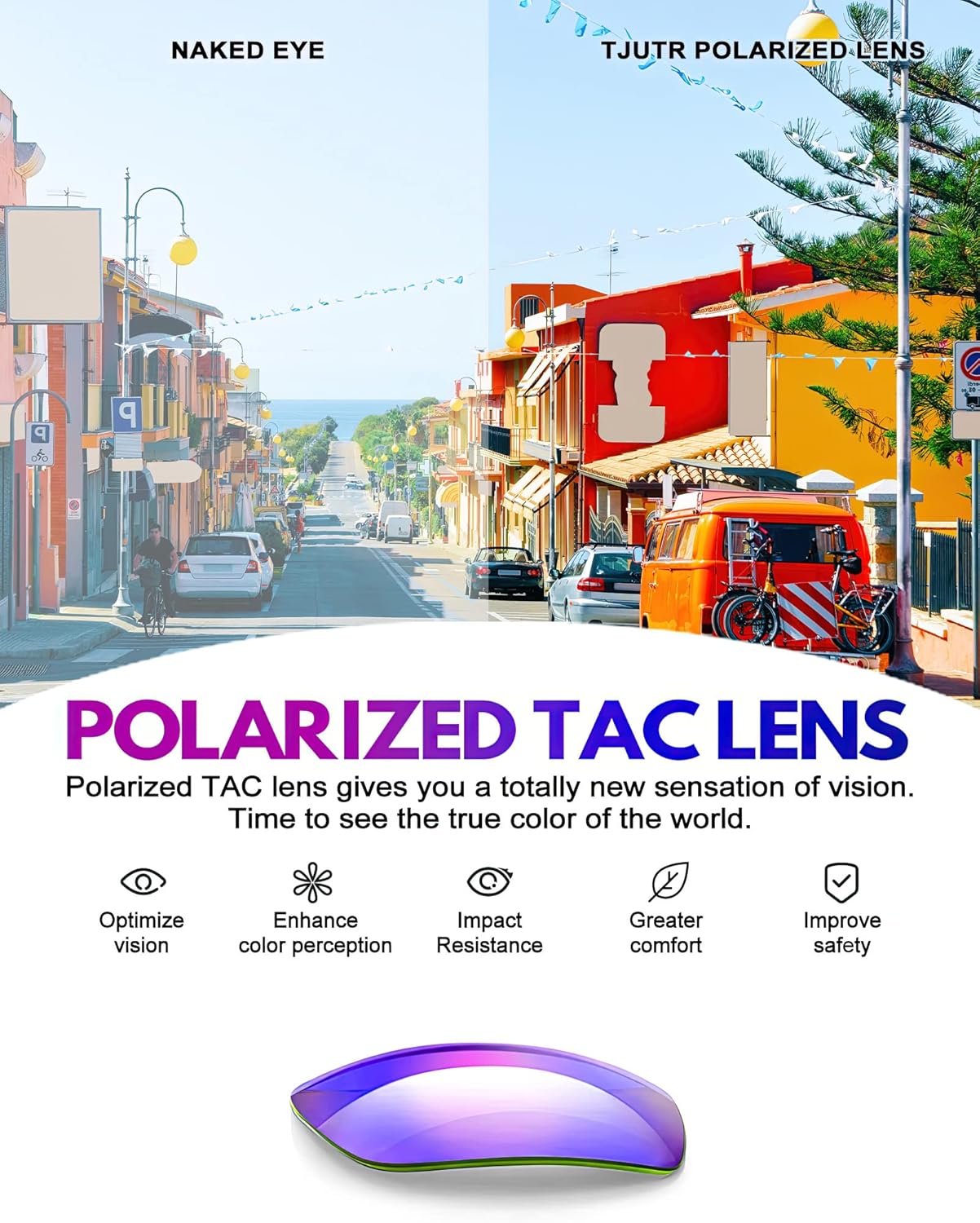 TJUTR Lentes de sol deportivos polarizados para hombres y mujeres, lentes de sol envolventes con lente UV400 para ciclismo, pesca, correr