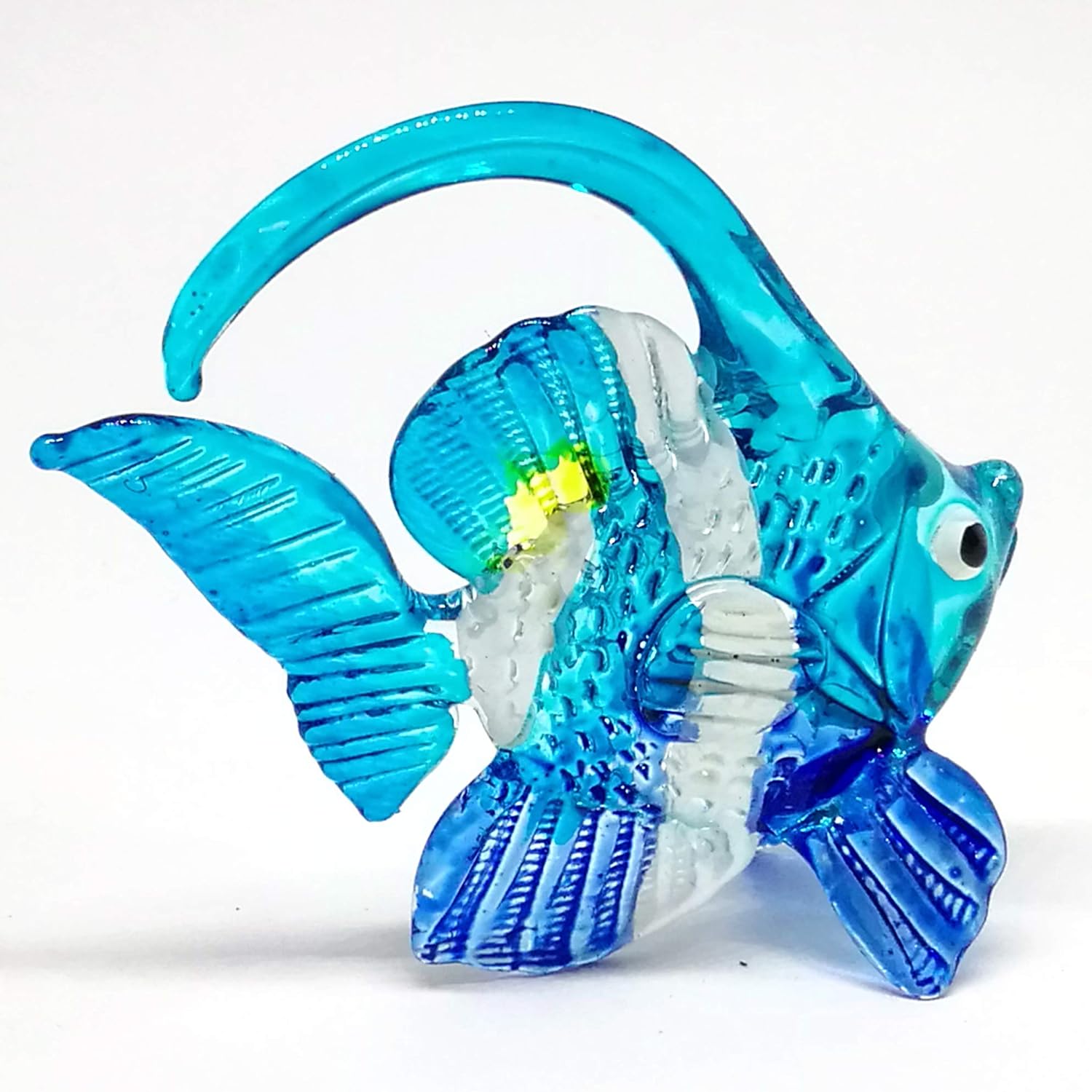 ZOOCRAFT Figura de pez de vidrio soplado Animal Tropical Artesanía Miniaturas Decoración de acuario