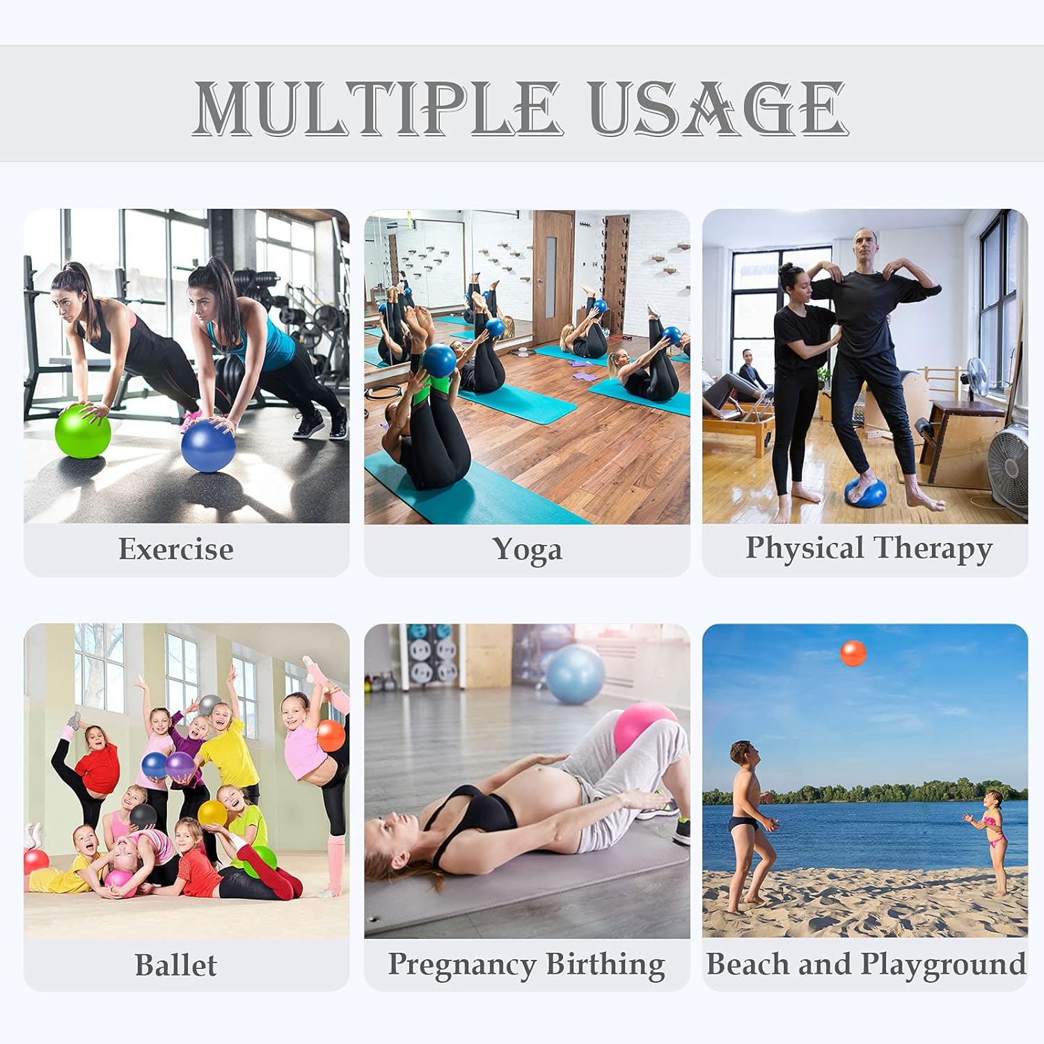 Pelota de pilates pequeña, pelota de terapia, mini pelota de entrenamiento, bola de núcleo, pelota de ejercicio pequeña de 9 pulgadas, mini pelota