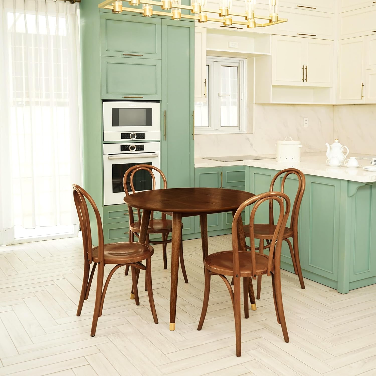 Acacia Alma – Mesa de comedor redonda de madera maciza para 4 personas, mesa de comedor, mesa de patio, mesa auxiliar, mesa de café, escritorio de