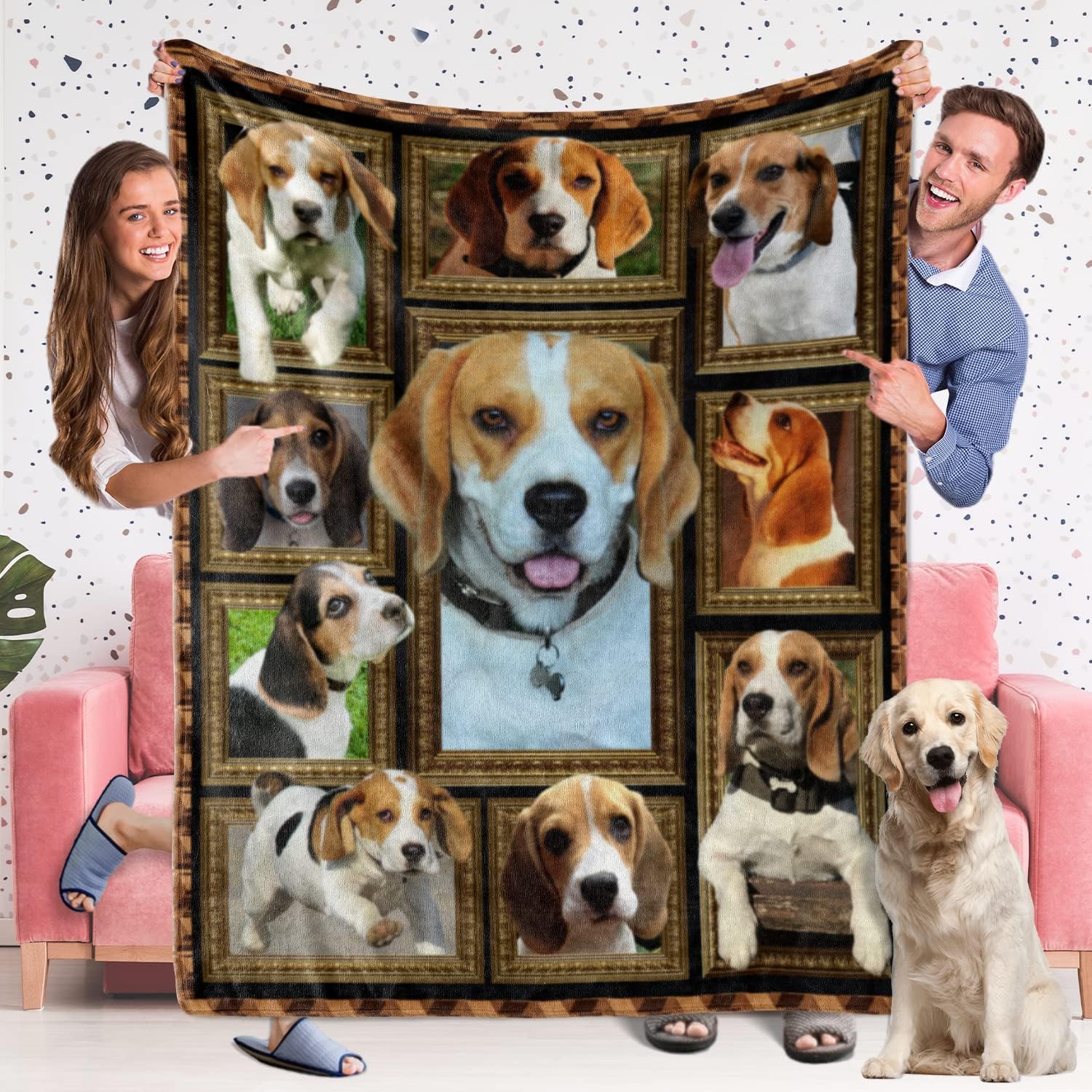 Manta Beagle para mujeres, hombres y niños, regalos de Beagle para los amantes de los perros Beagle, manta suave y acogedora manta ligera para sofá