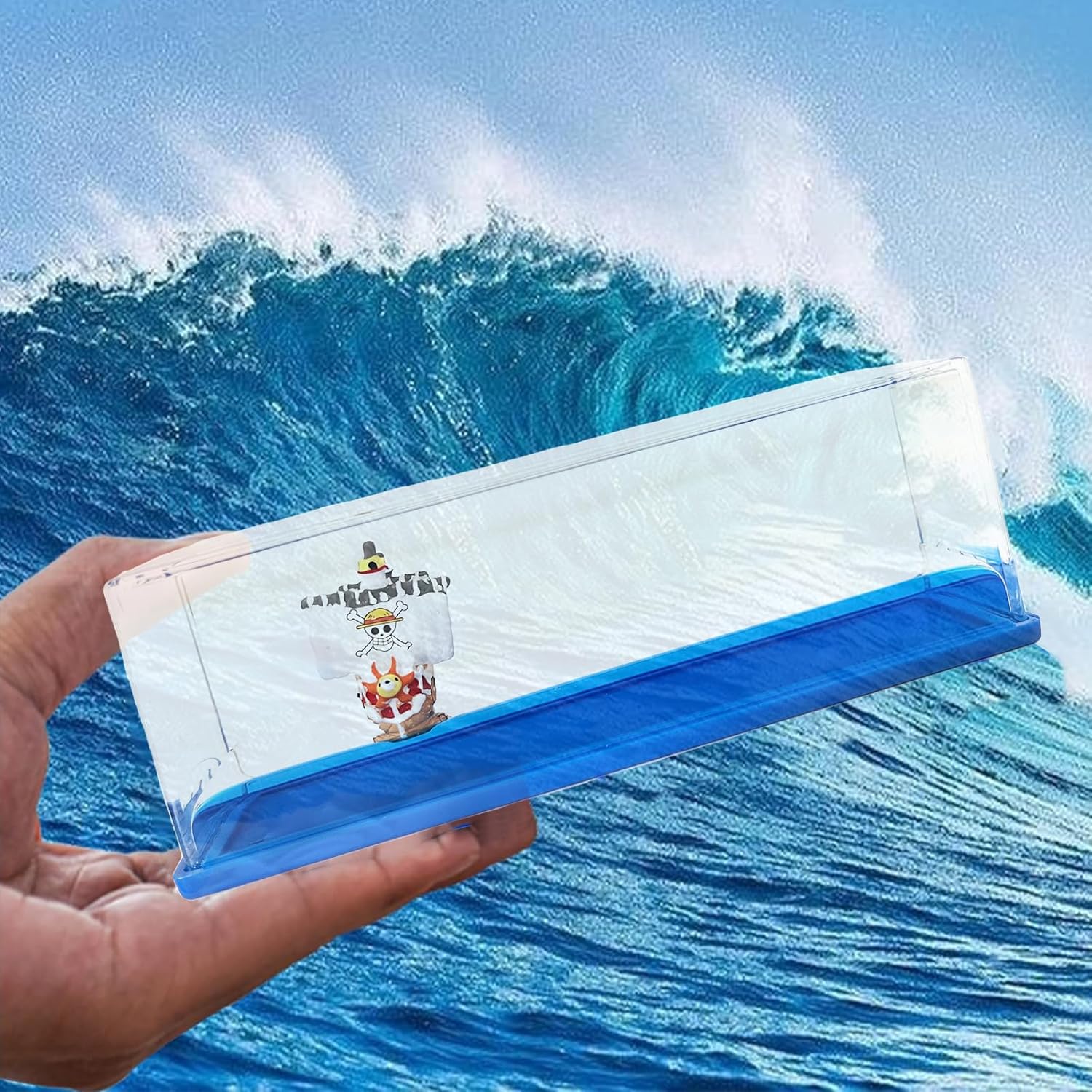 Chilifuli Botella de deriva fluida de crucero, barco insumergible en una caja, modelo de crucero Titanic decoración de crucero de onda líquida,