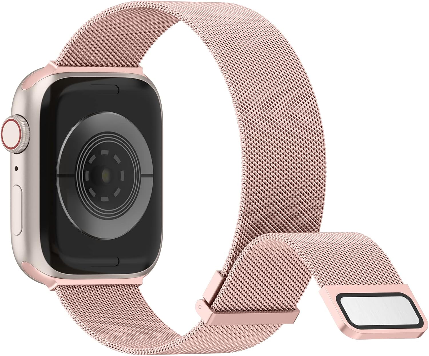 Vanjua Correa de metal compatible con correas de Apple Watch de 1.614 in 1.575 in 1.496 in 1.654 in 1.732 in 1.772 in 1.929 in, correa de repuesto