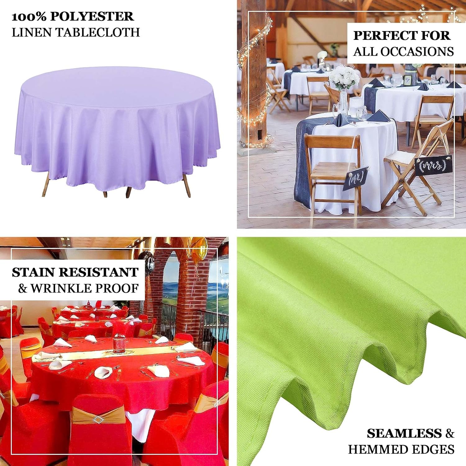 Efavormart – Mantel redondo de poliéster color gris pardo de 90 pulgadas, mantel de lino reutilizable para mantel de baby shower, boda, fiesta de