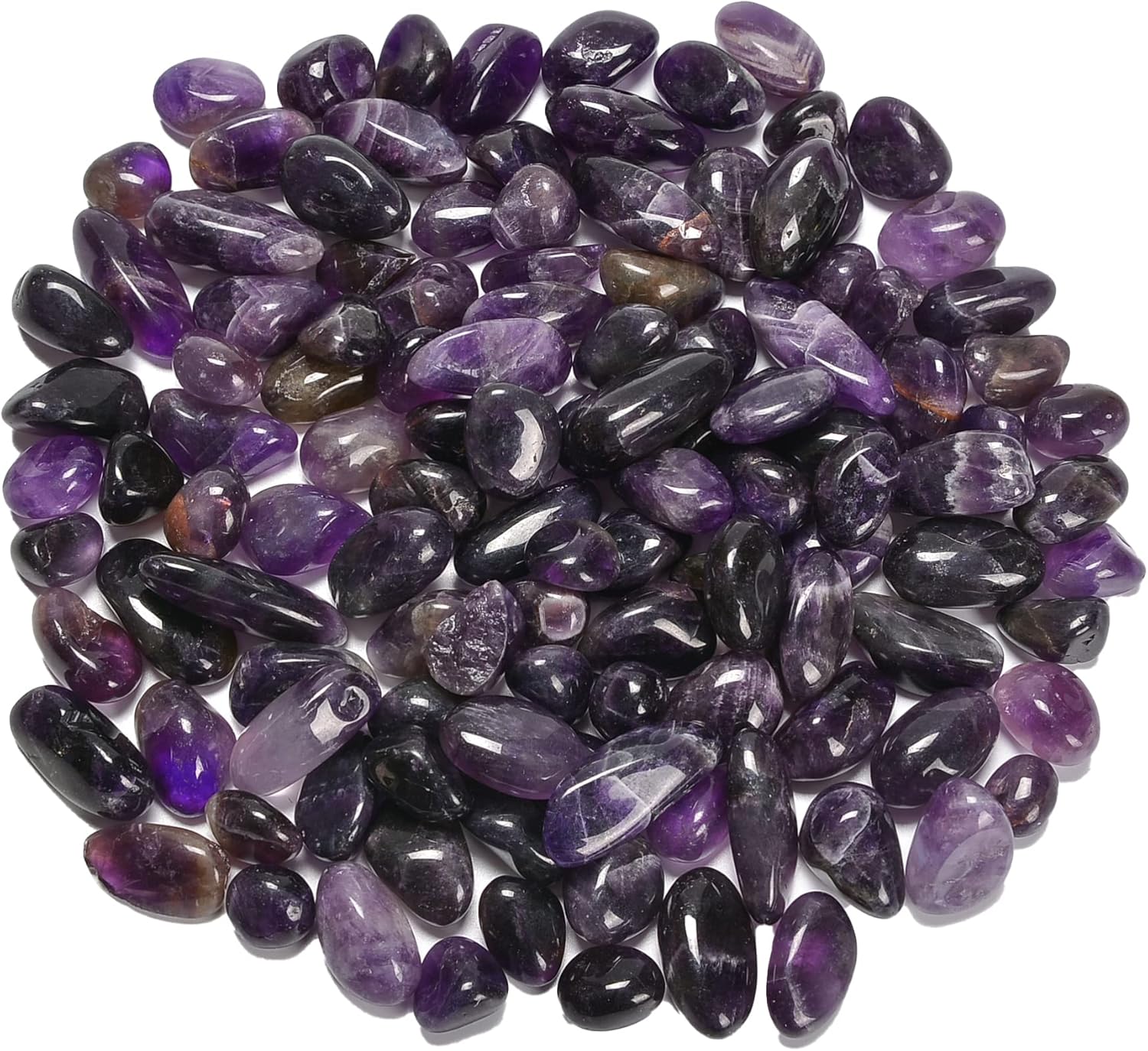 ZAICUS Piedras pulidas de amatista de 1 libra y cristales de forma irregular a granel para relleno de jarrón, piedras de la suerte, fabricación de