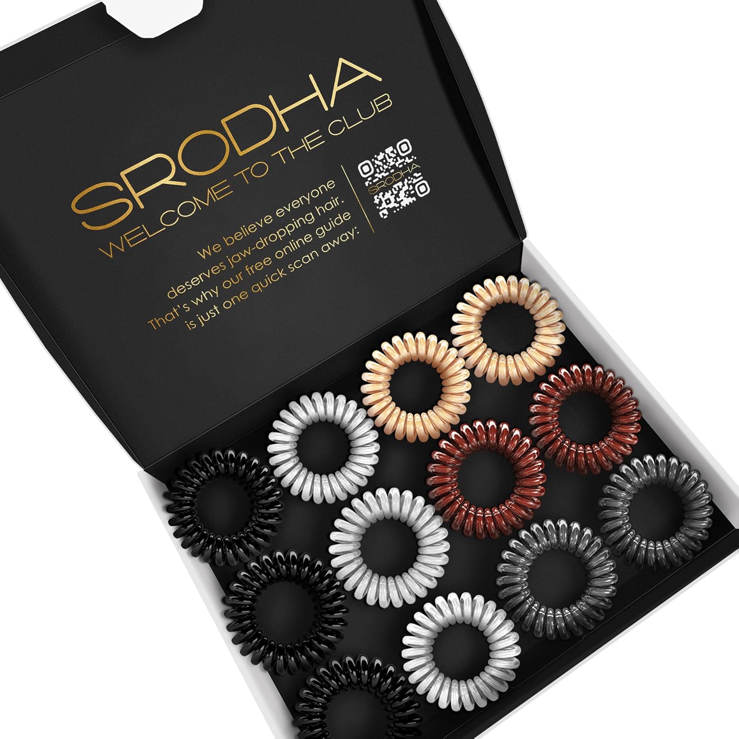 Beauty – Bandas para el cabello en espiral, paquete de 12 piezas de cintas de plástico para el cabello, fuerte sujeción impermeable, bandas
