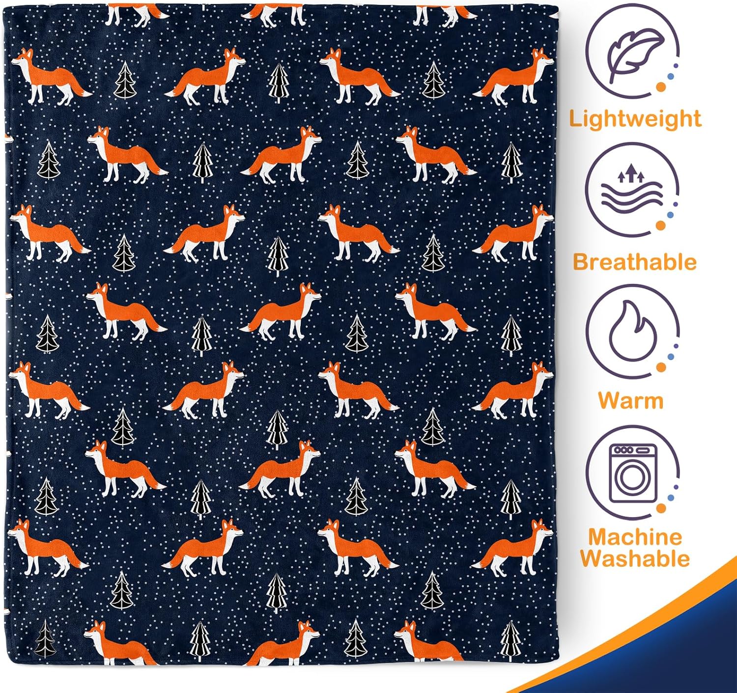 Aimego Manta de zorro de regalo para mujeres y niños, manta amante de los animales para niños y niñas, dormitorio de bebé, sala de estar, decoración
