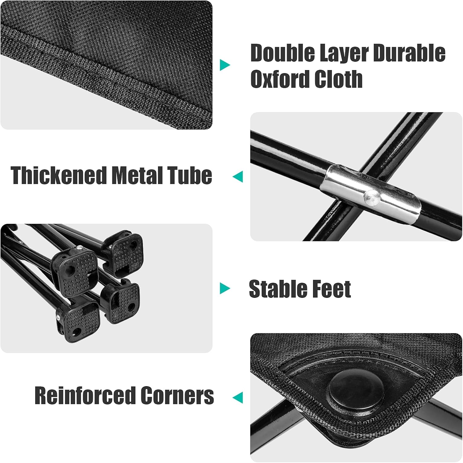 ReeMoo Taburete de campamento, pequeño taburete plegable portátil con bolsillo lateral y bolsa de almacenamiento, fácil de plegar y almacenar,