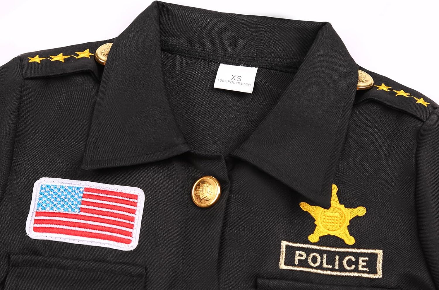 Costumerry Disfraz de policía para niños, disfraz de policía para Halloween