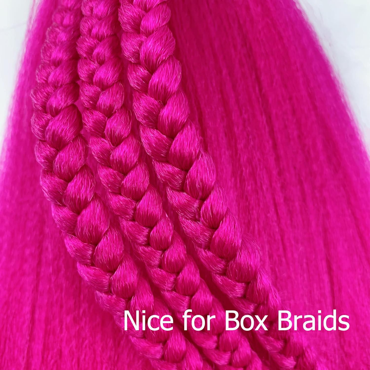 Cabello trenzado rosa preestirado de caja larga de 30 pulgadas, cabello trenzado preestirado (paquete de 2)