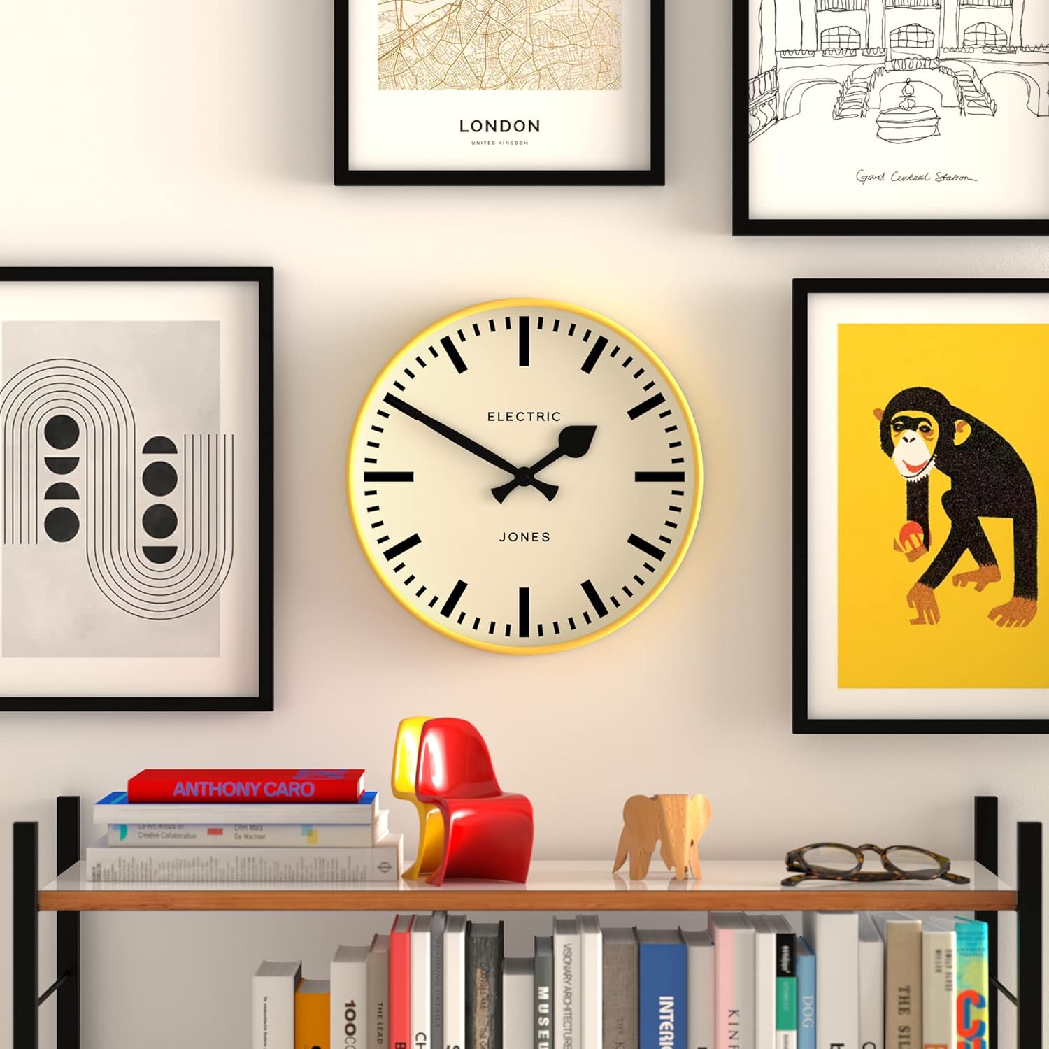 JONES CLOCKS Reloj de pared redondo Tiger – Reloj redondo – Reloj moderno – Reloj de pared de diseñador – Reloj de cocina – Reloj de sala de estar –