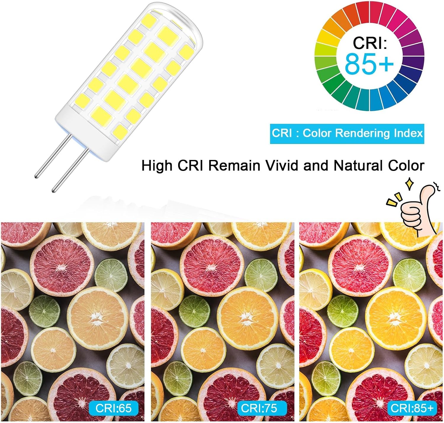 G4 110 V-130 V 2.5 W LED de repuesto para bombilla halógena de 25 W-30 W, bombillas de base blanca de bajo pin para debajo del gabinete, iluminación