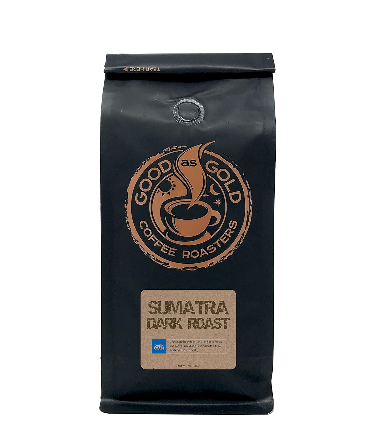 Sumatra Mandheling Gr1 Granos de café tostado oscuro (grano entero de 12 onzas) – Good As Gold Coffee Roasters