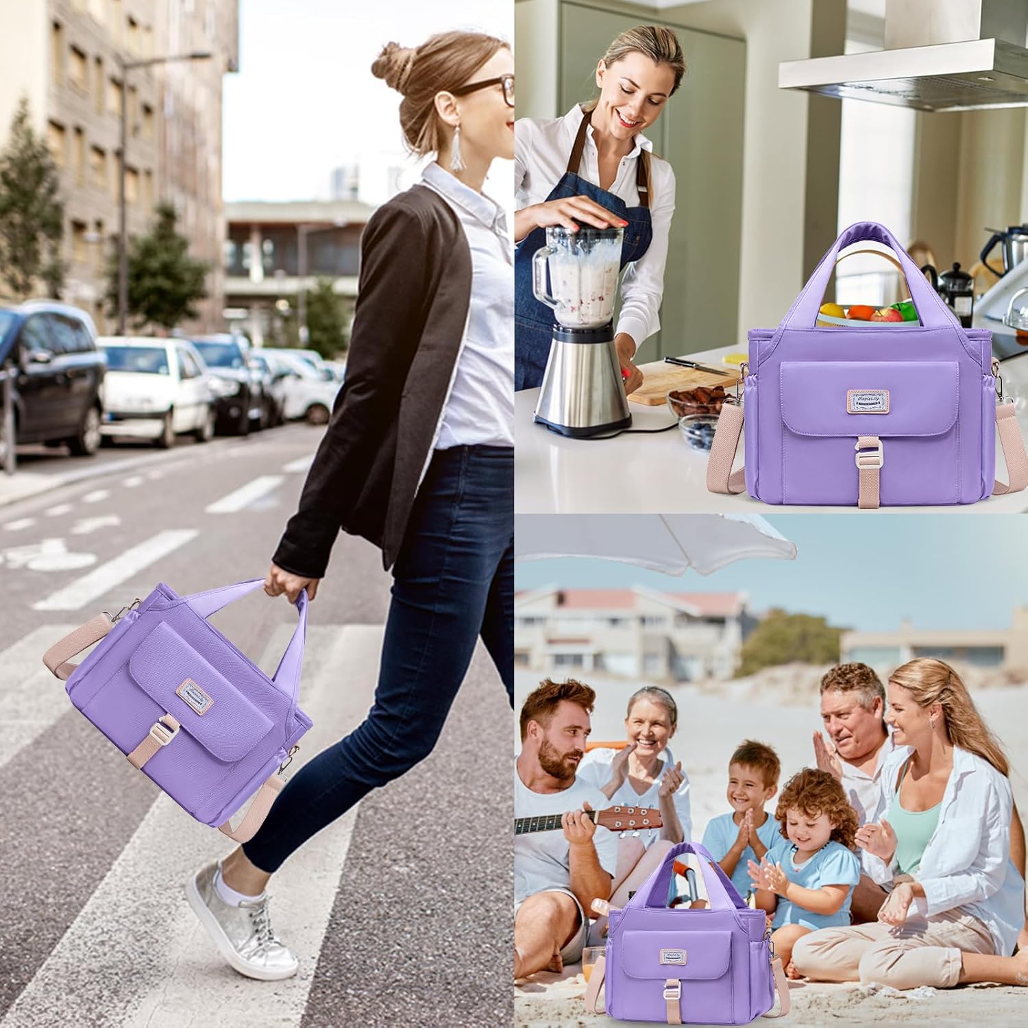 Lonchera para hombres y mujeres, lonchera grande aislada, bolsa de almuerzo a prueba de fugas para adultos, bolsa de almuerzo reutilizable con