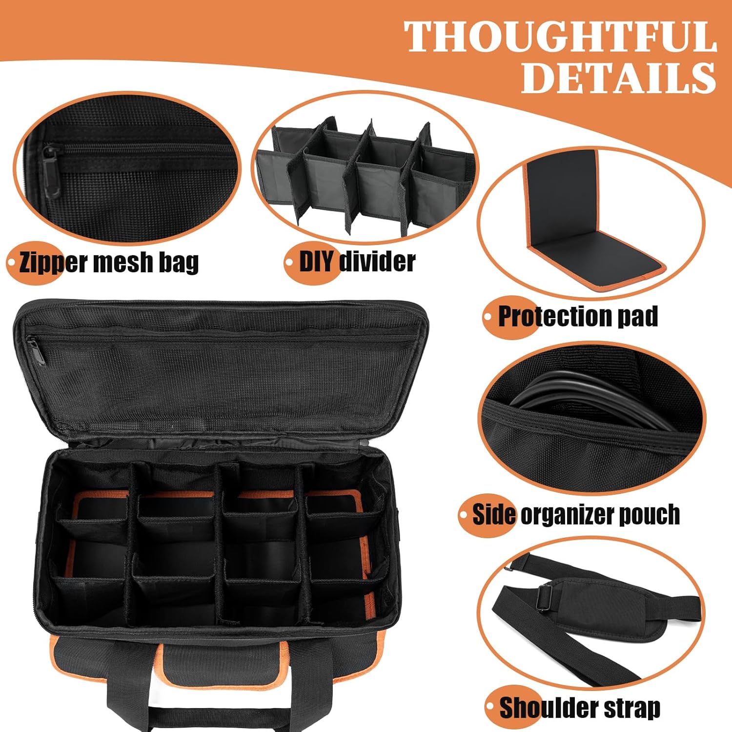 Bolsa de transporte de almacenamiento de batería con 11 divisores extraíbles compatibles con batería DEWALT 20V 60V 2.03.04.05.06.09.012.0-Ah