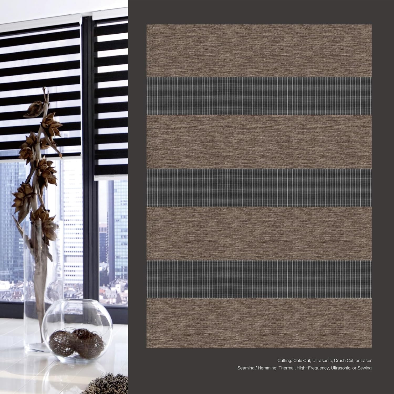 Persianas enrollables motorizadas con control remoto (persianas de ventana) con batería recargable incorporada. Hogar inteligente compatible con la